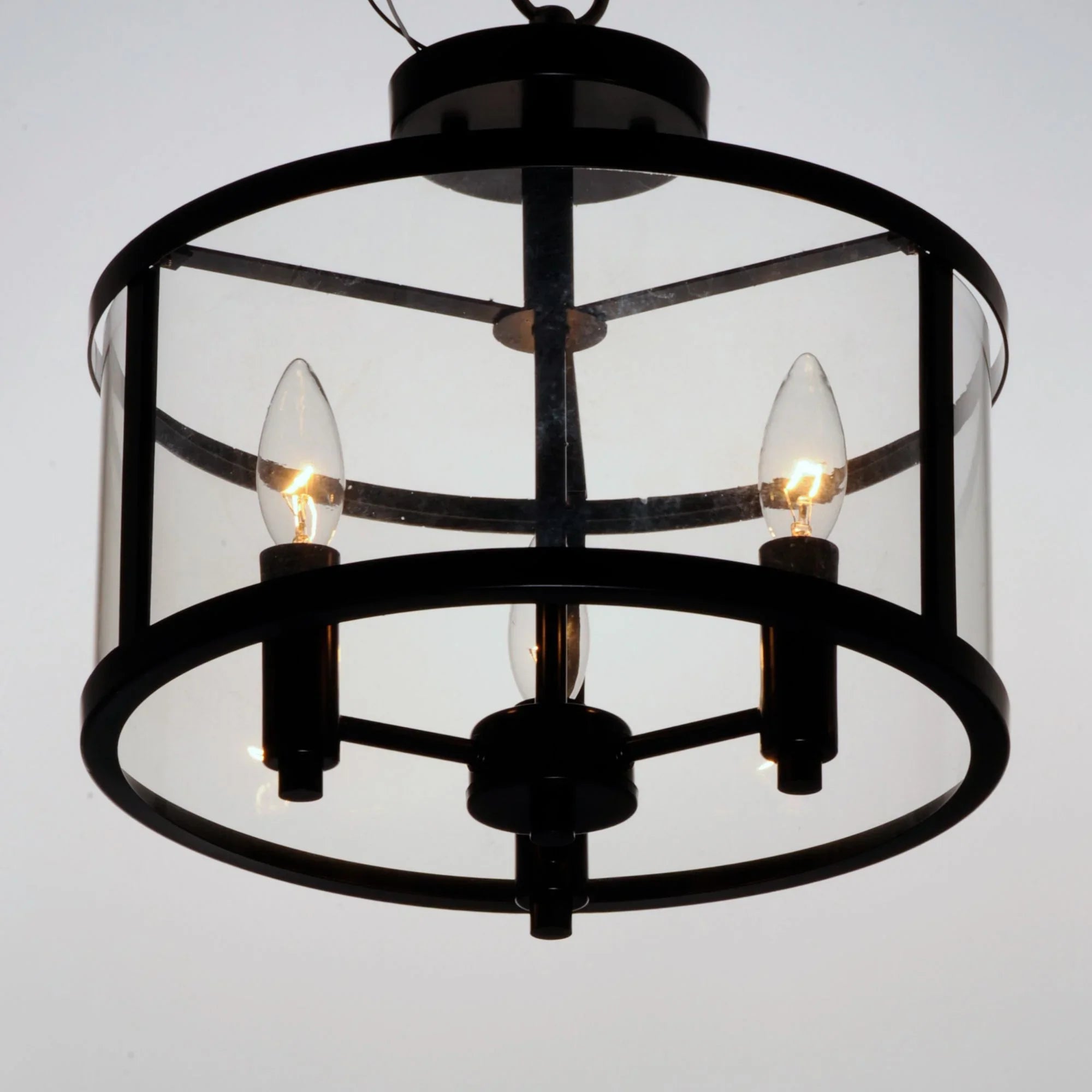 Sentinel 13" 3-Light Semi Flush Mount, Black Finish