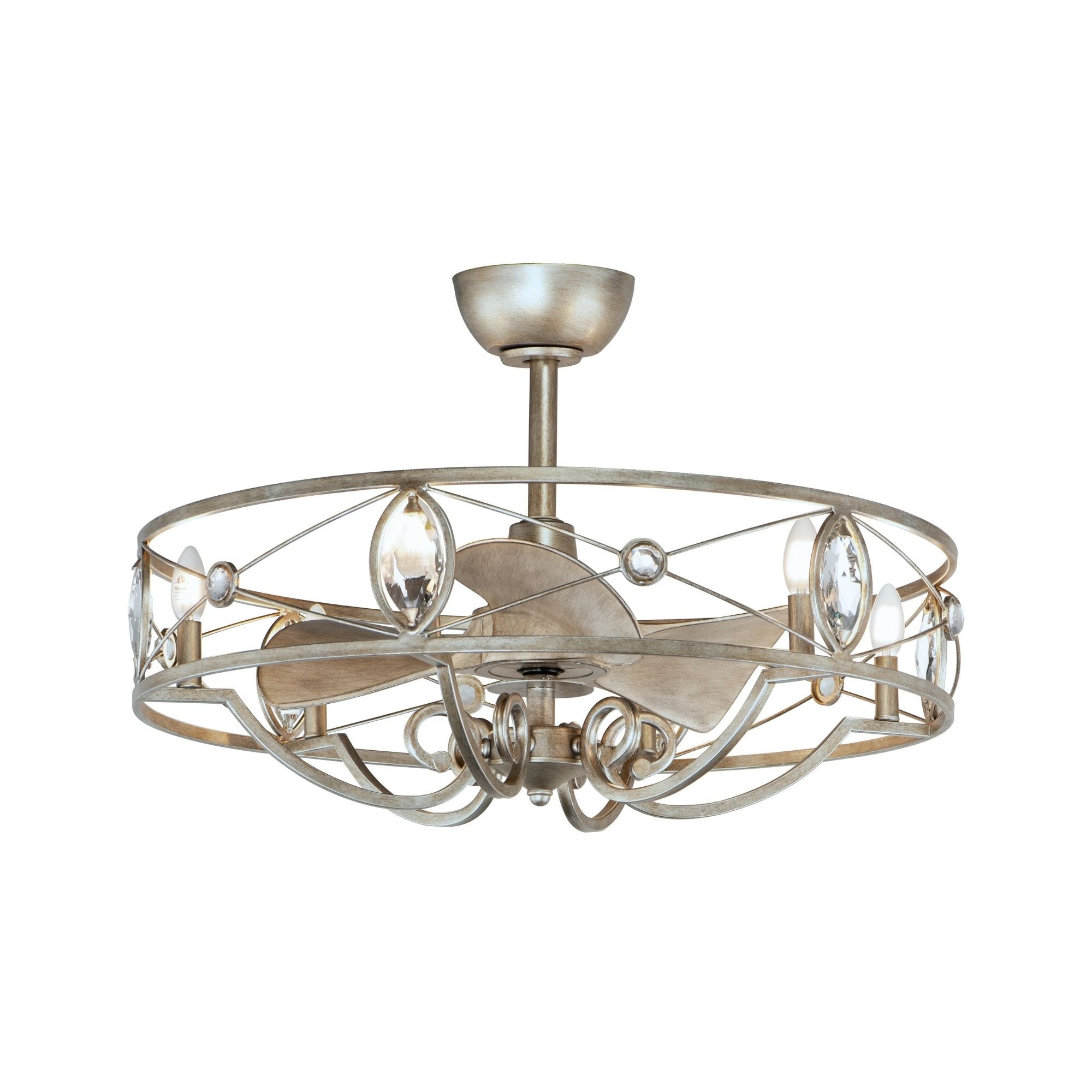 Solitaire 6-Light Wifi-Enabled LED Fandelight 31 Inch Silver Mist Finish