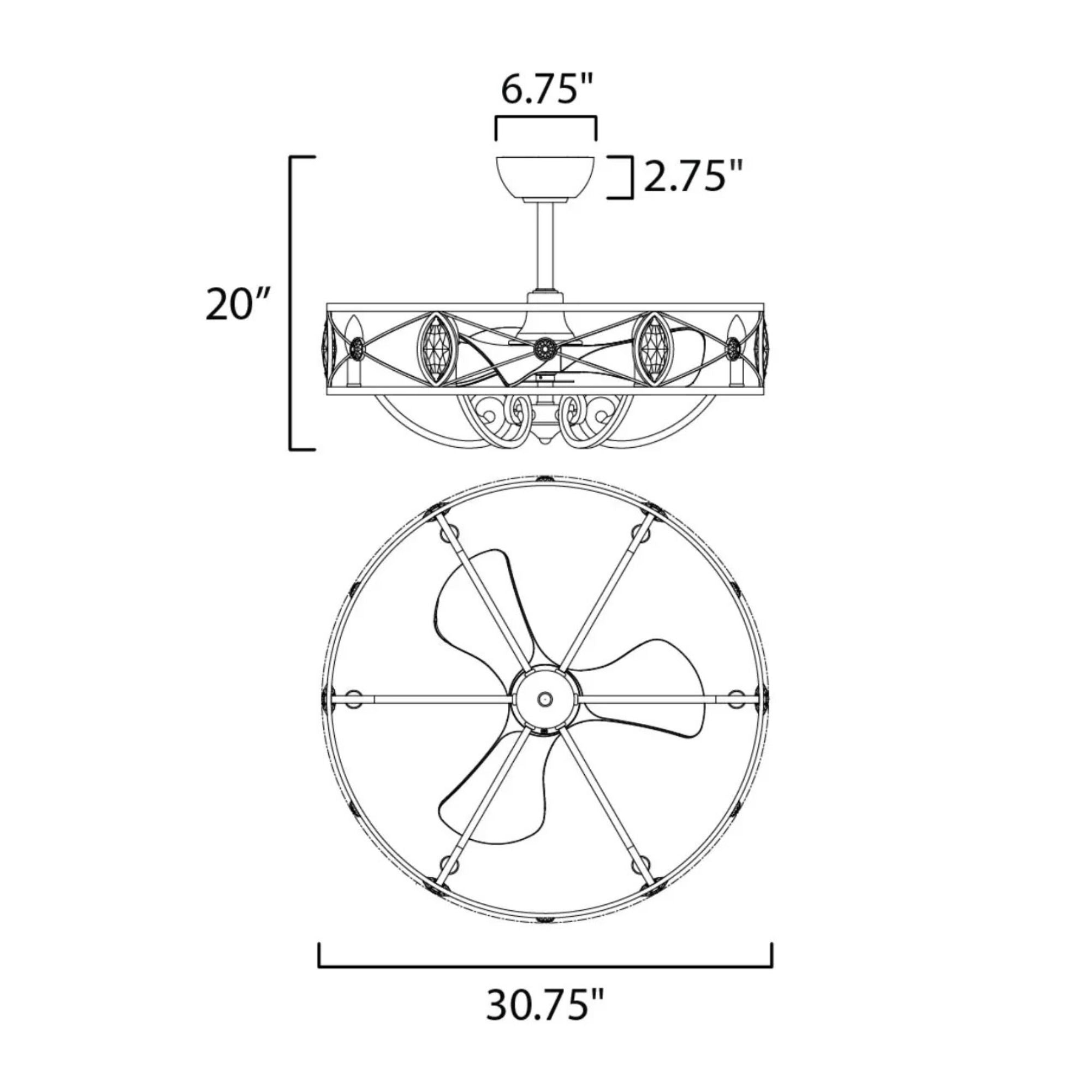 Maxim Lighting - Solitaire 6-Light Wifi-Enabled LED Fandelight 31 Inch Silver Mist Finish | Bees Lighting