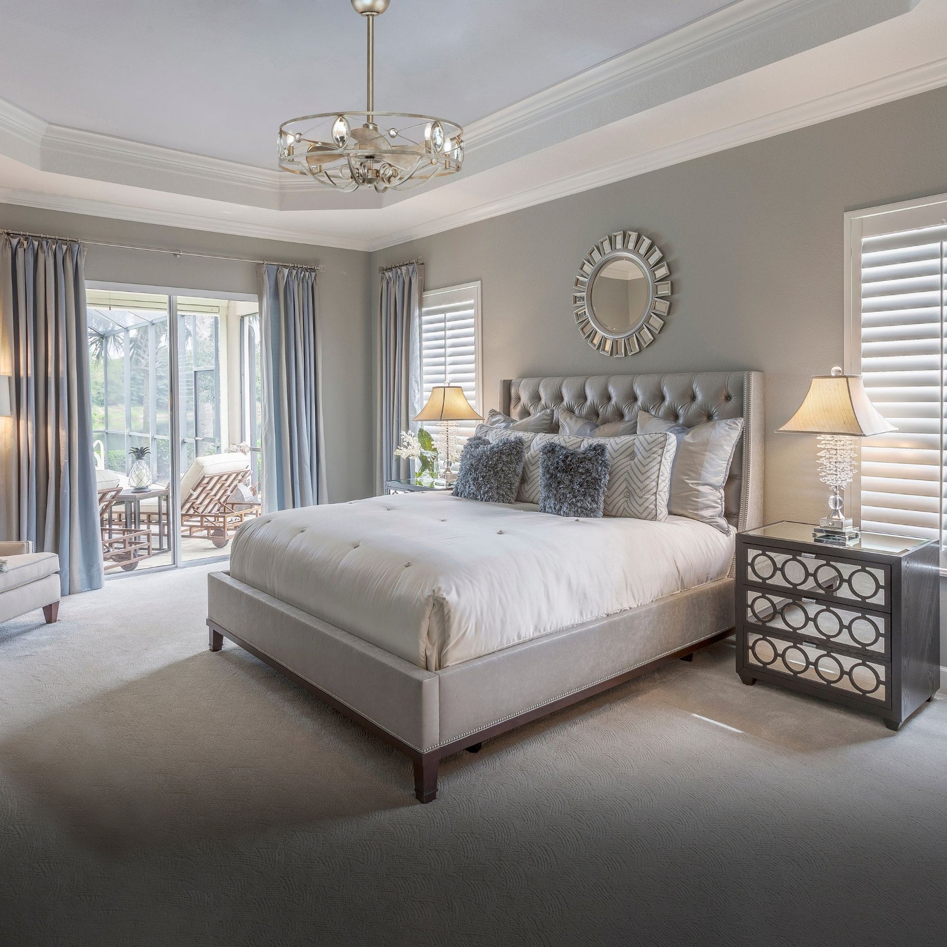 Maxim Lighting - Solitaire 6-Light Wifi-Enabled LED Fandelight 31 Inch Silver Mist Finish | Bees Lighting