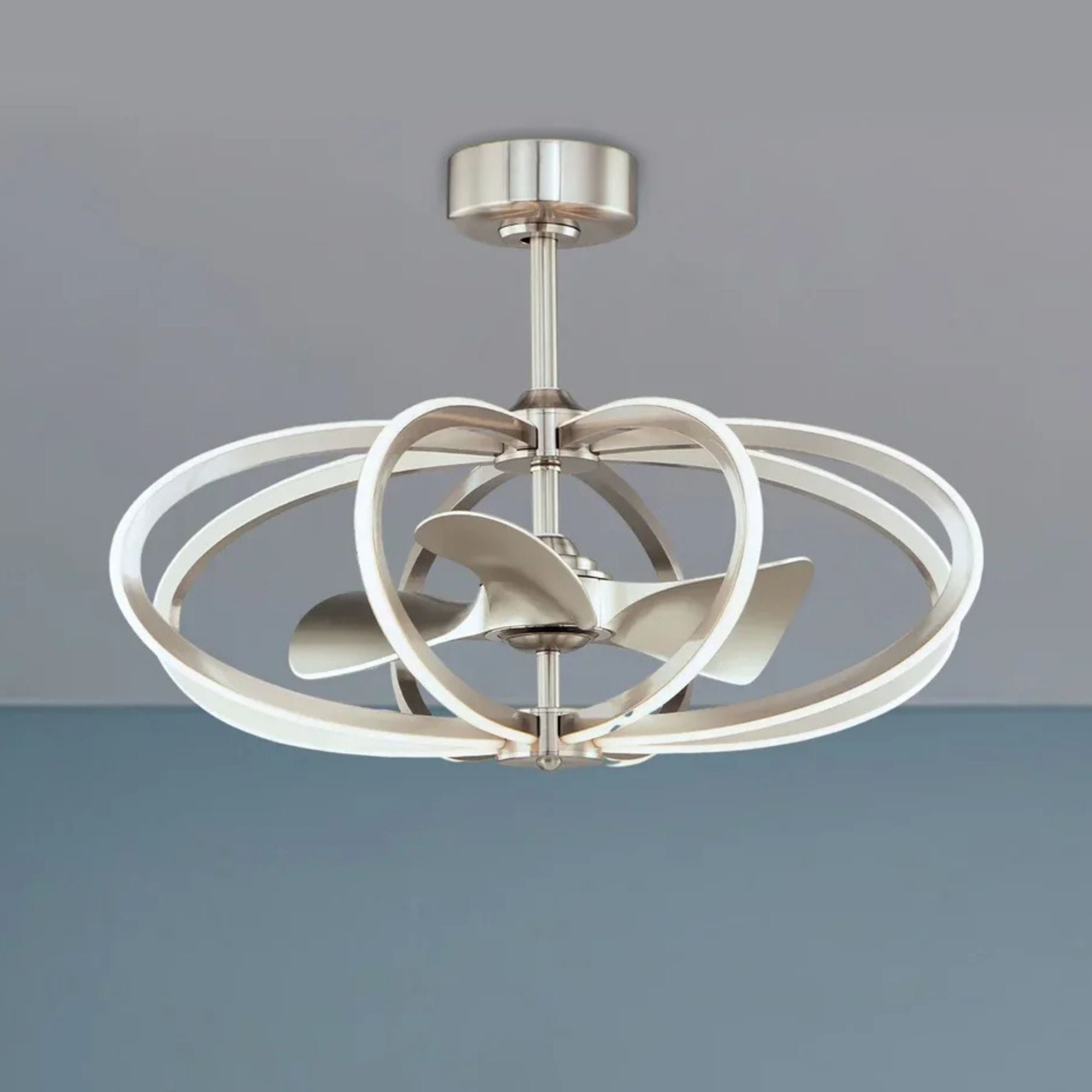 Solstice 8-Light Wifi-Enabled LED Fandelight 34 Inch Satin Nickel Finish