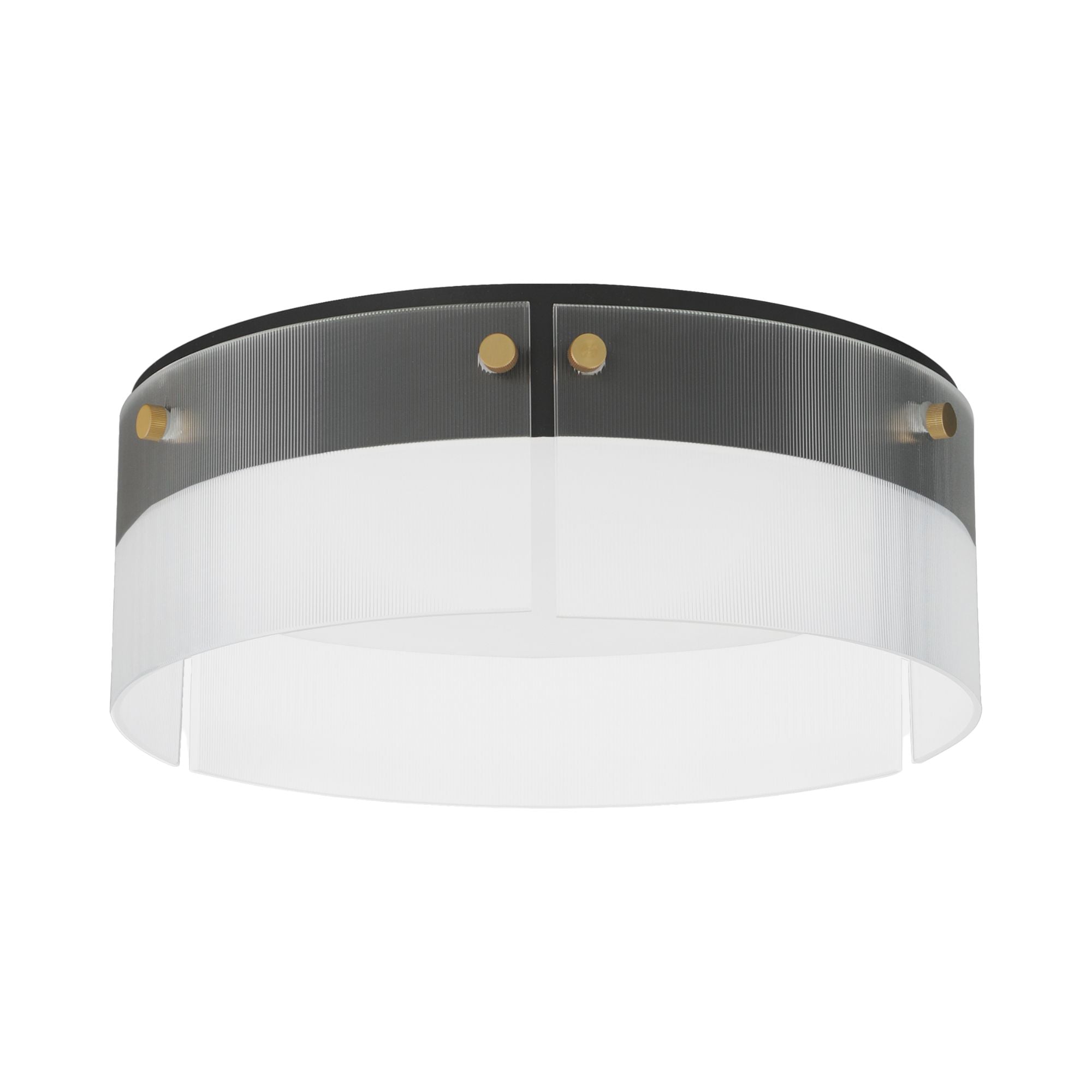Spectre 17" LED Flush Mount, Black & Natural Aged Brass Finish