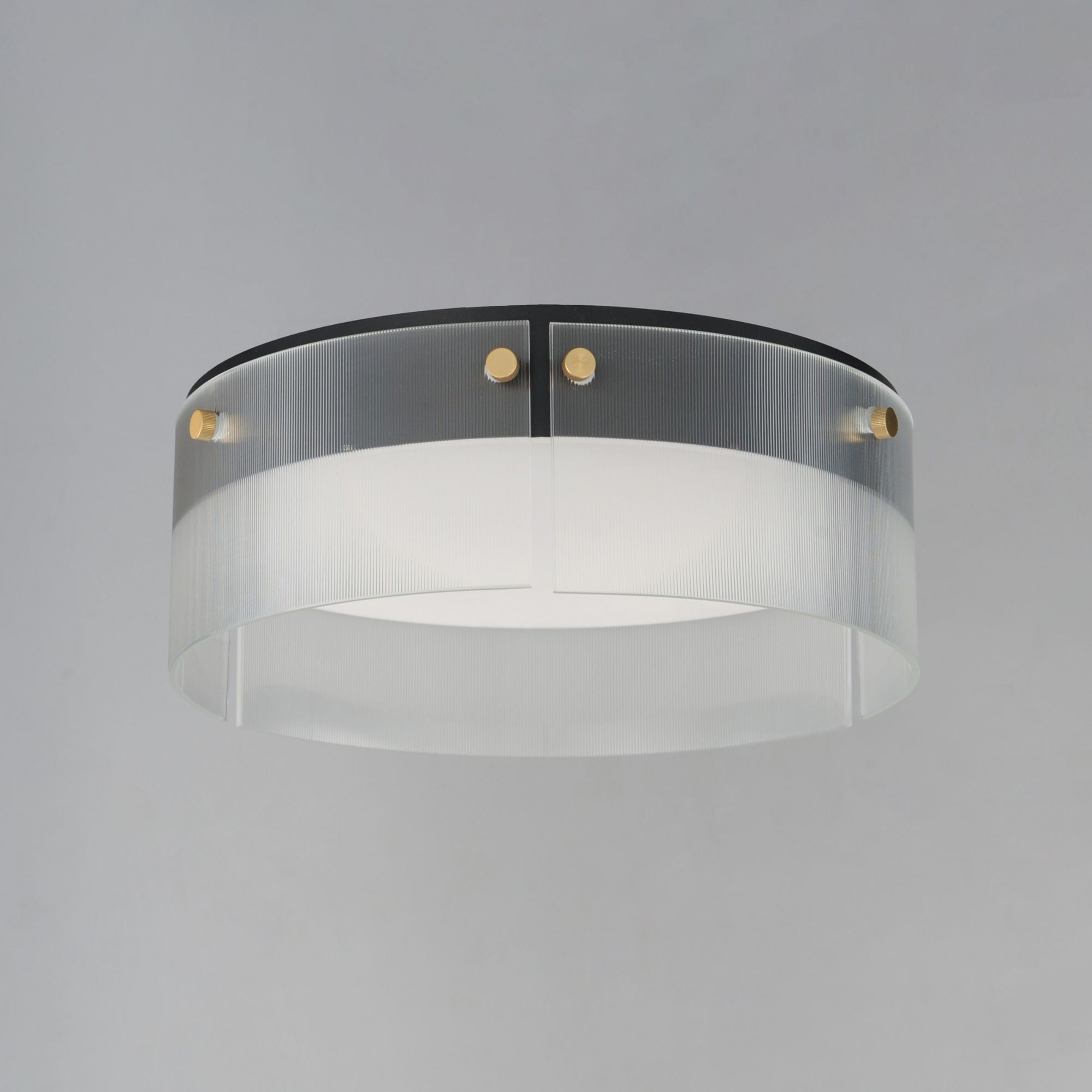 Spectre 17" LED Flush Mount, Black & Natural Aged Brass Finish