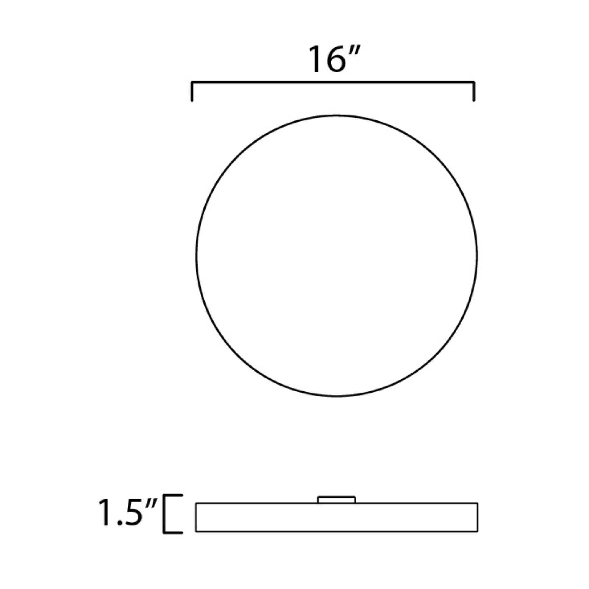 Trim 16" Disk LED Flush Mount, Black finish