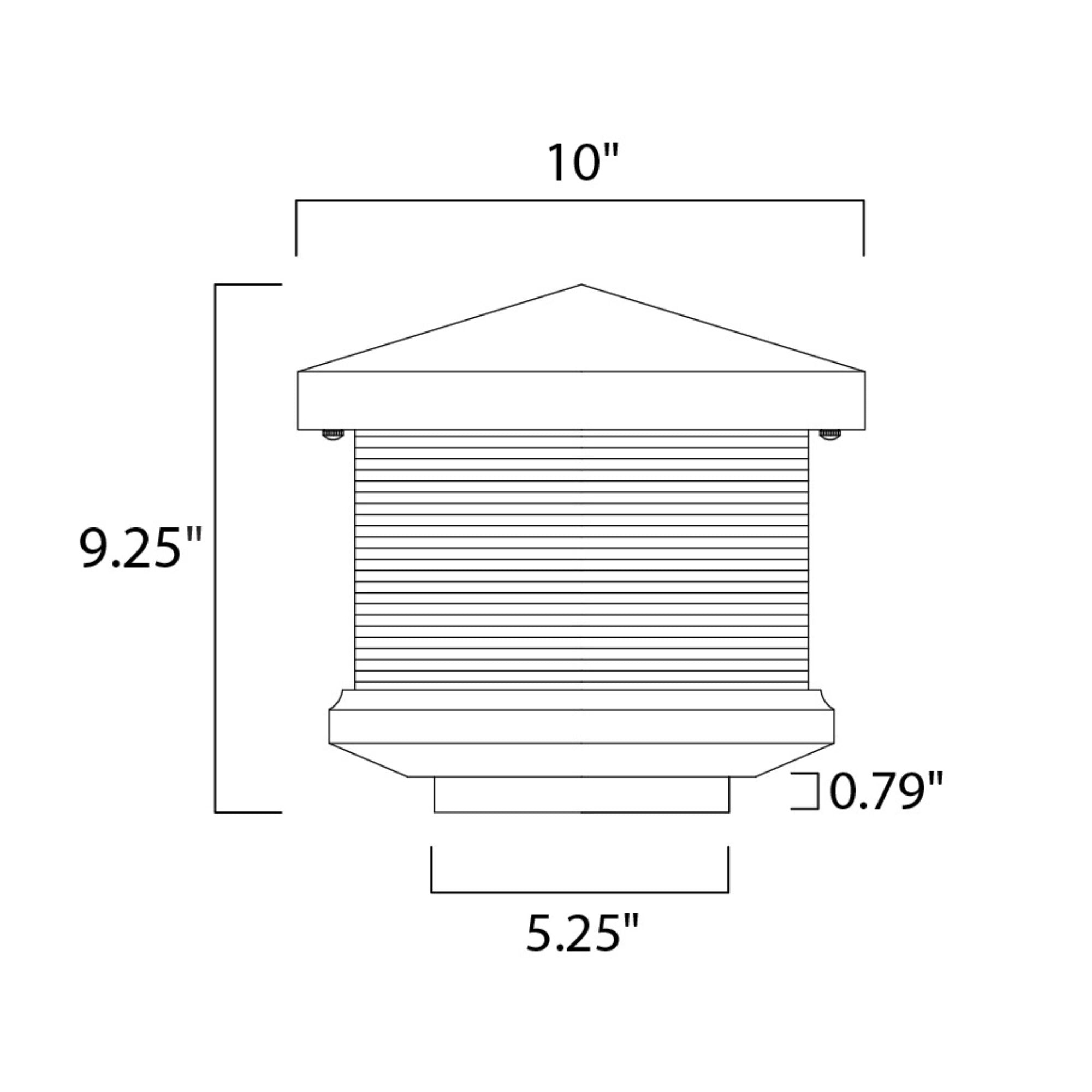 Triumph VX LED 10" LED Outdoor Deck Lantern / Column Light, Earth Tone Finish