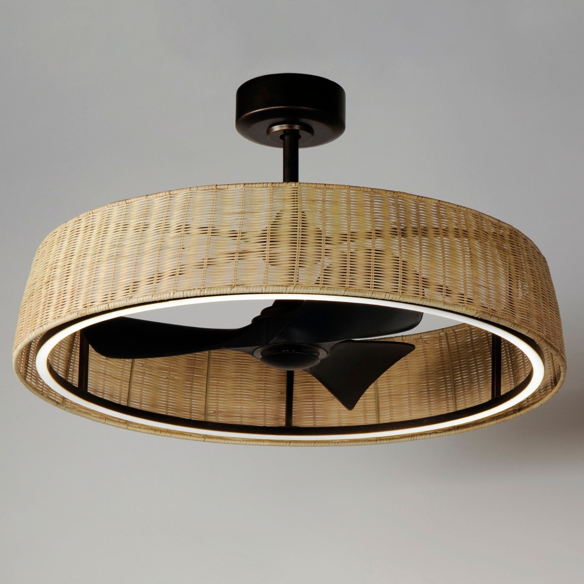 Maxim Lighting - Tulum 36" Wifi-Enabled LED Fandelight Dark Bronze with Natural Rattan Finish | Bees Lighting