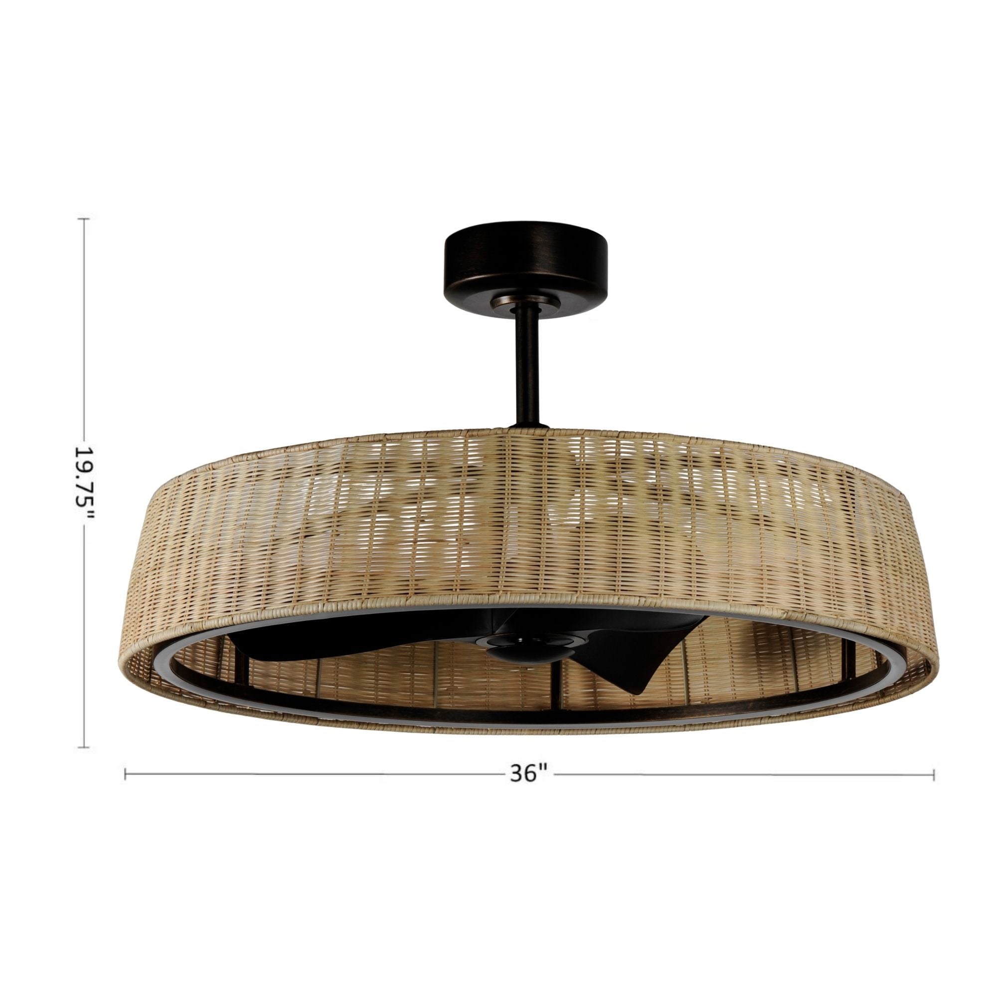 Maxim Lighting - Tulum 36" Wifi-Enabled LED Fandelight Dark Bronze with Natural Rattan Finish | Bees Lighting