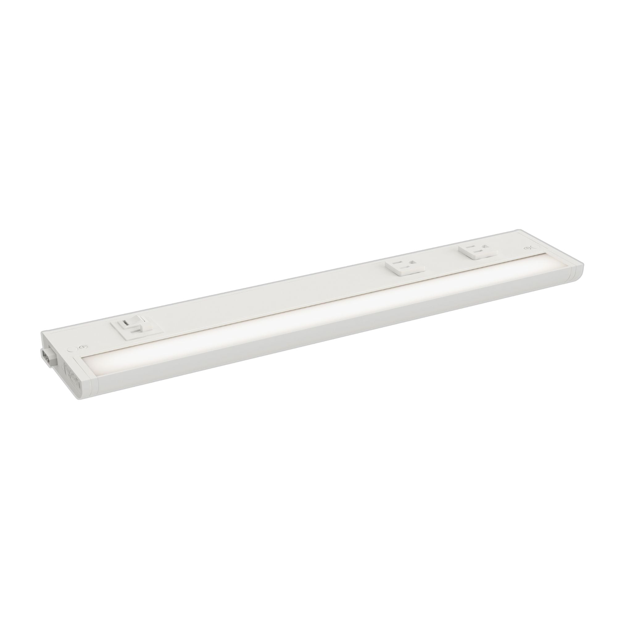 CounterMax 5K 18" LED Under Cabinet Light with Two Receptacles, Selectable CCT, 10 Watts, 120V, White