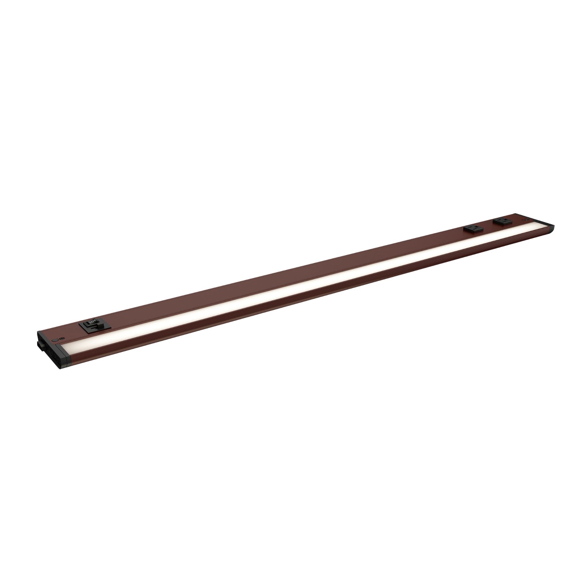 CounterMax 5K 36" Under Cabinet LED Light with Two Receptacles, Selectable CCT, 19 Watts, 120V, Bronze