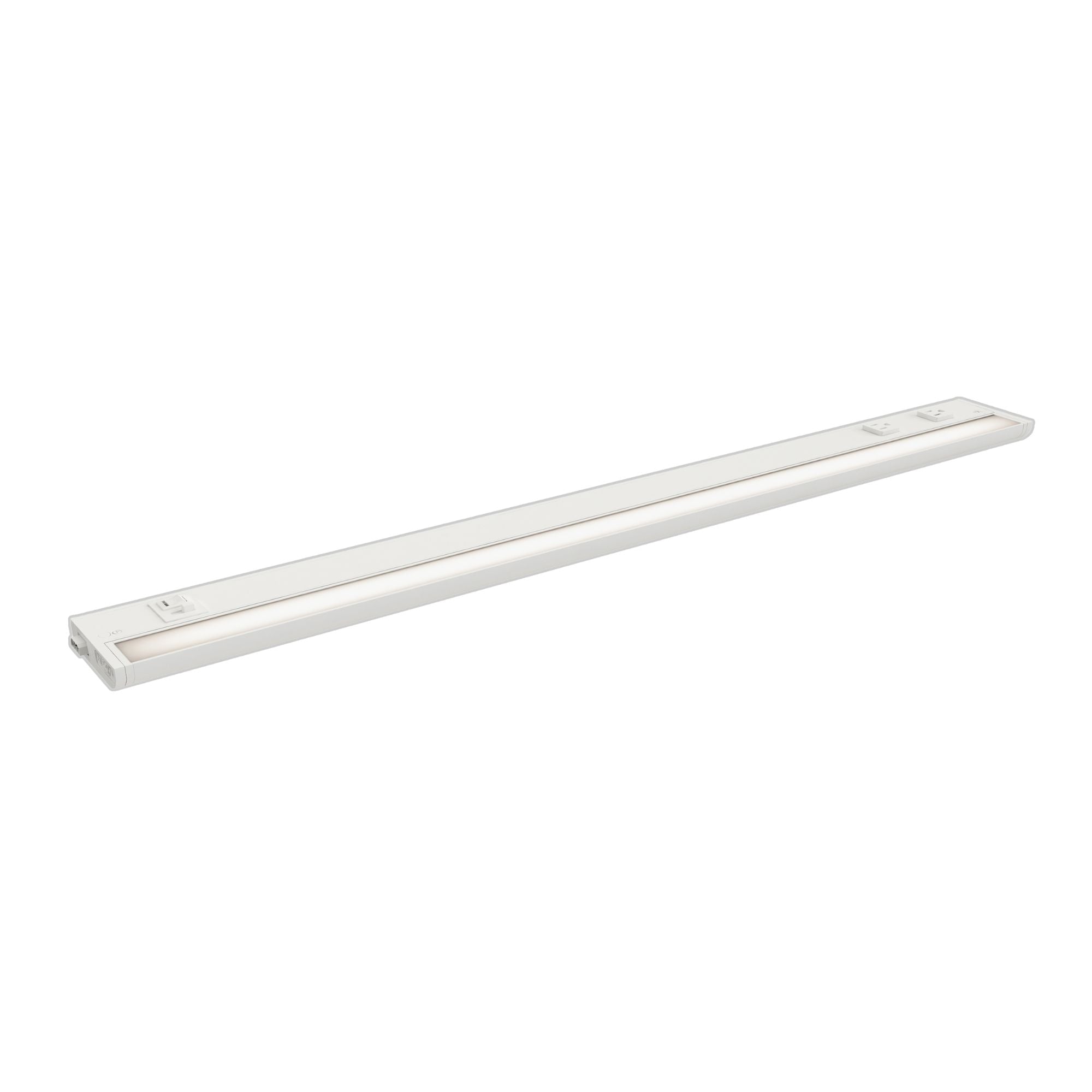 CounterMax 5K 36" Under Cabinet LED Light with Two Receptacles, Selectable CCT, 19 Watts, 120V, White