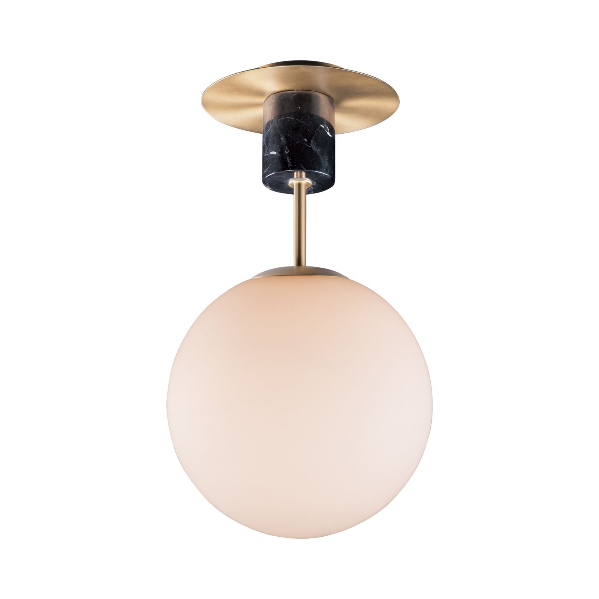 Vesper 19" Semi-Flush Mount, Satin Brass & Black Finish
