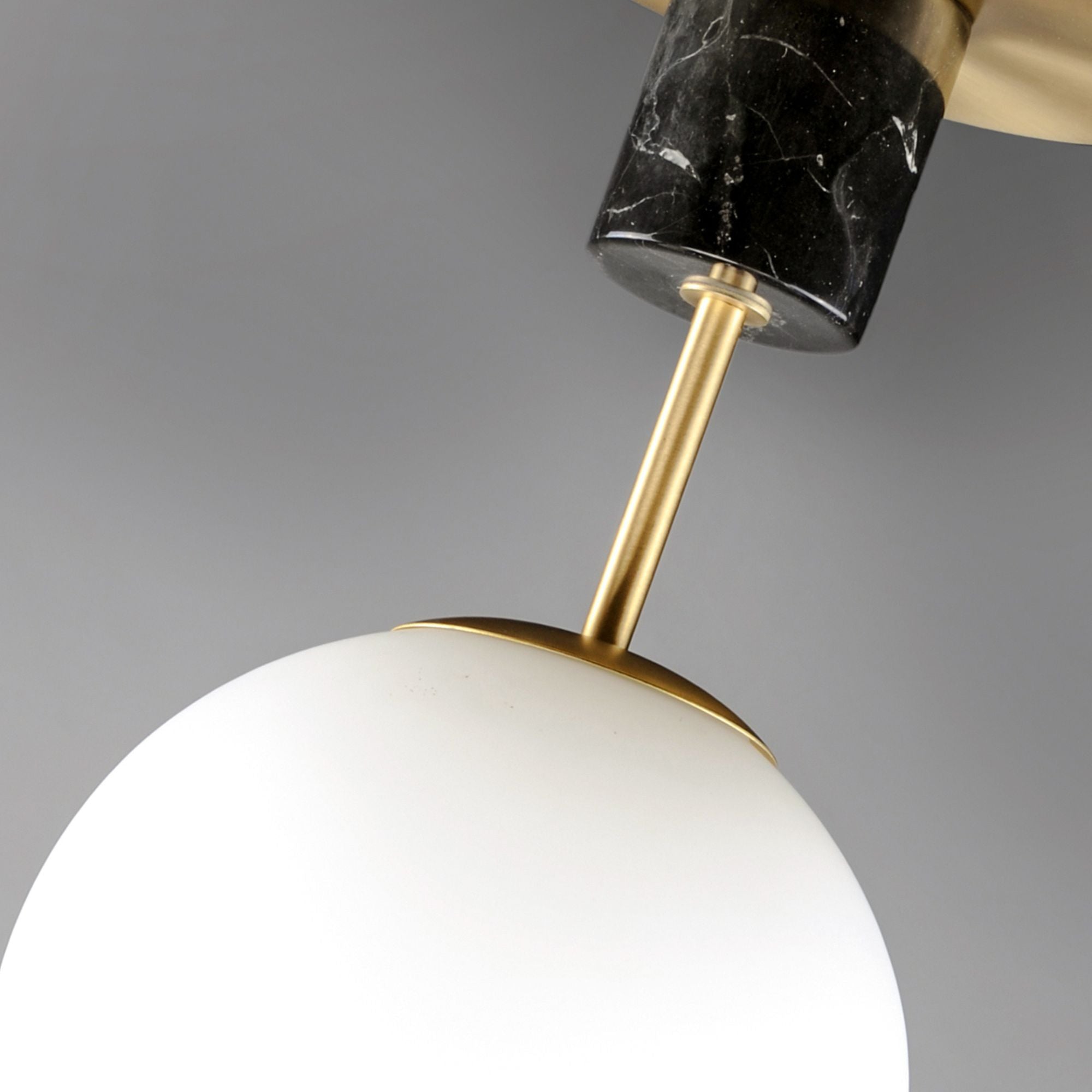 Vesper 19" Semi-Flush Mount, Satin Brass & Black Finish