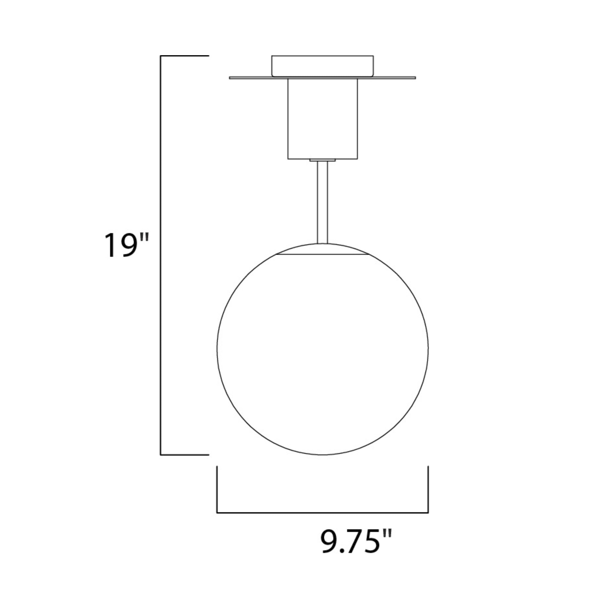 Vesper 19" Semi-Flush Mount, Satin Brass & Black Finish