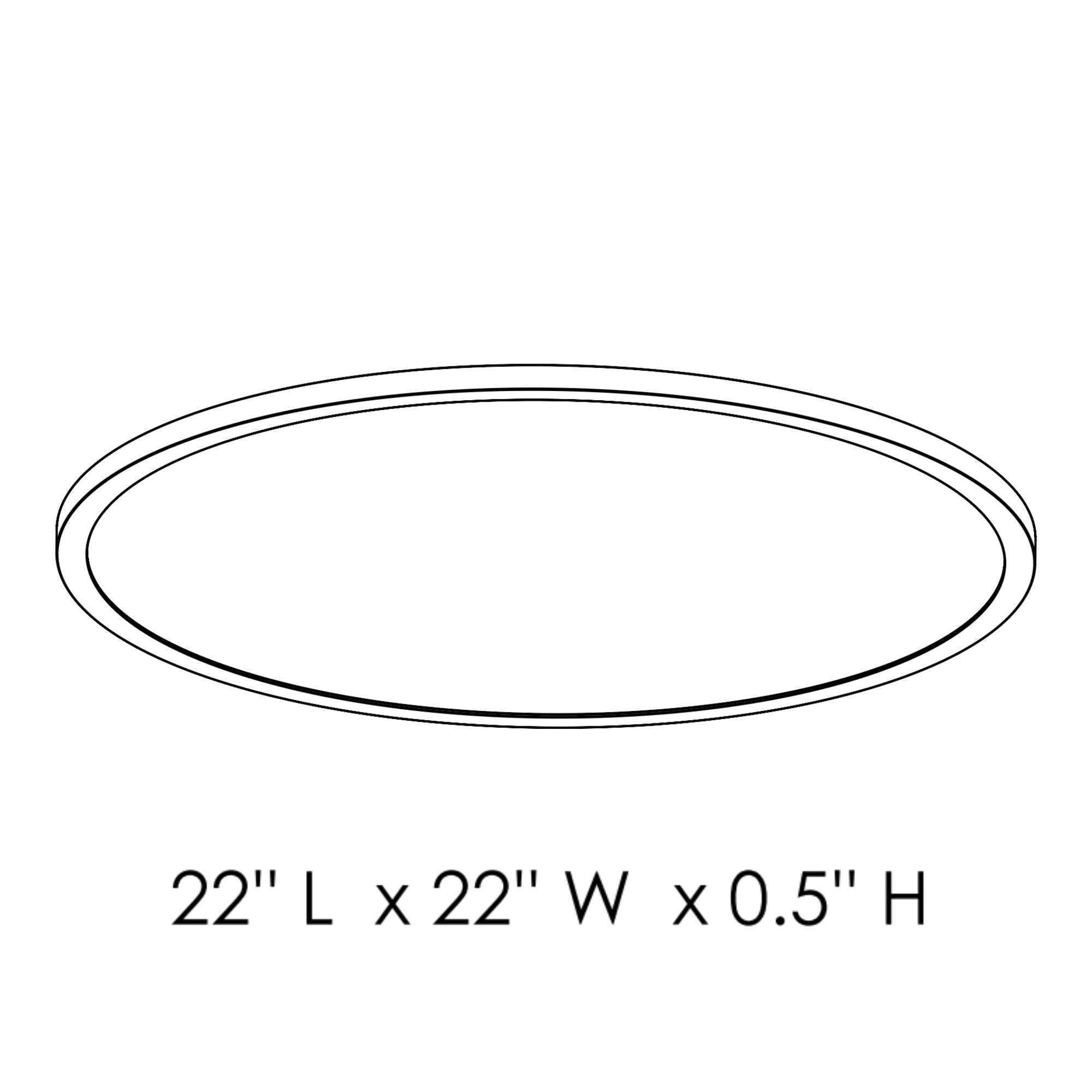 Wafer 22" Round LED Surface Mount, 4000K White Finish
