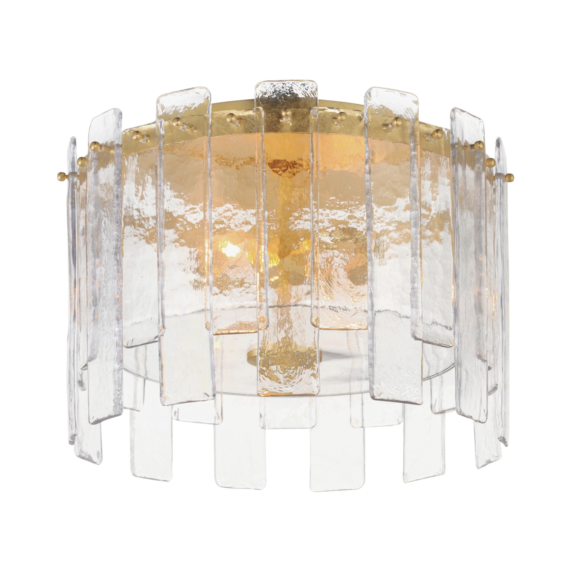Warren 15" 2-Light Flush Mount, Gold Leaf Finish