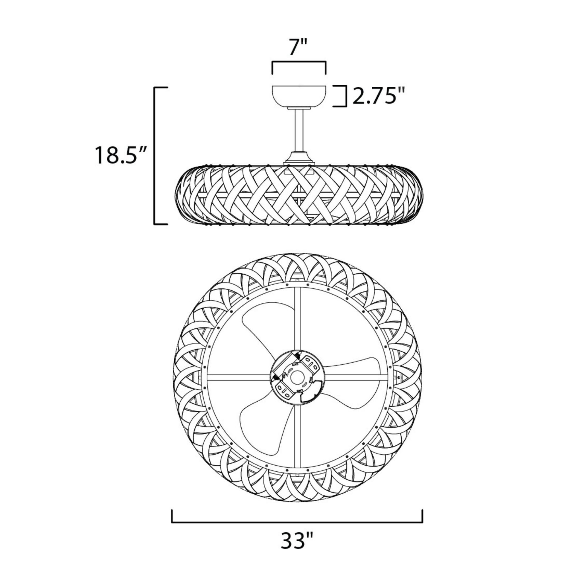 Maxim Lighting - Weave Wifi-Enabled LED Fandelight 33 Inch Bronze Gilt and Gold Finish | Bees Lighting