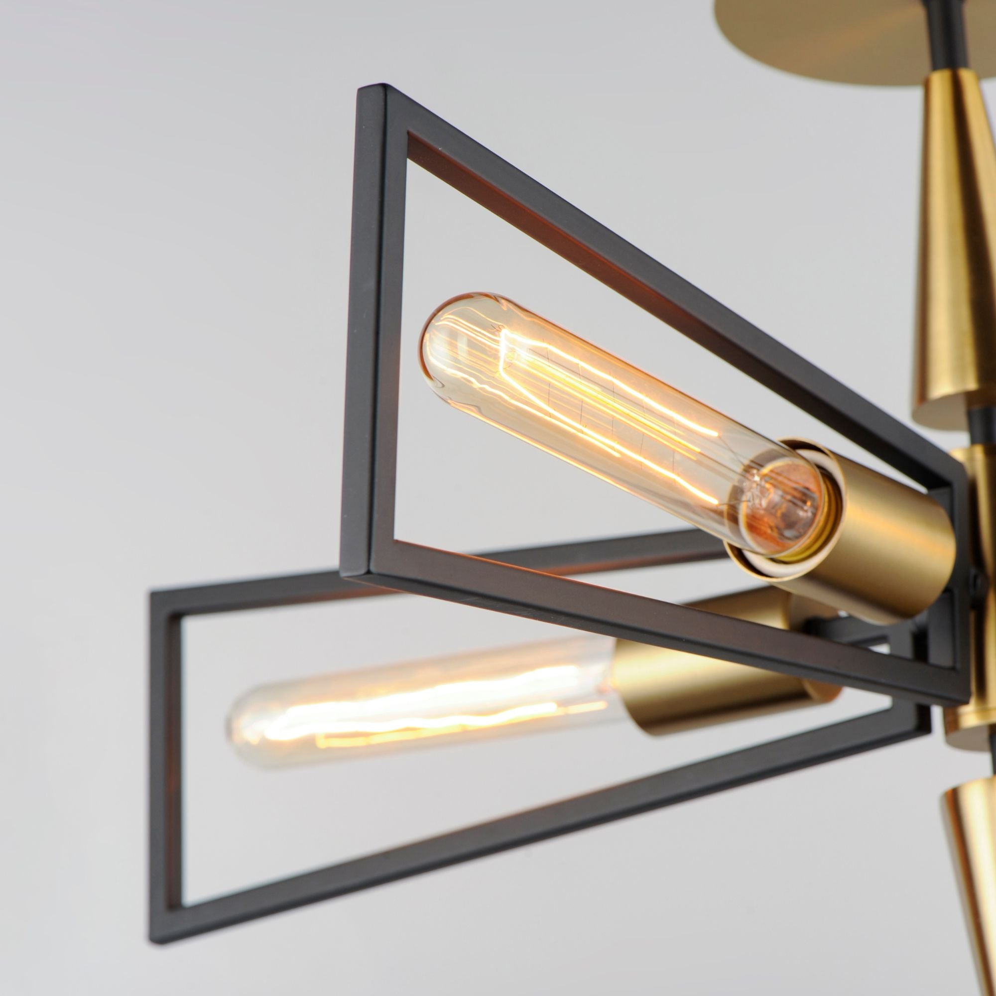 Wings 25" 4-Light Flush Mount, Black & Satin Brass Finish