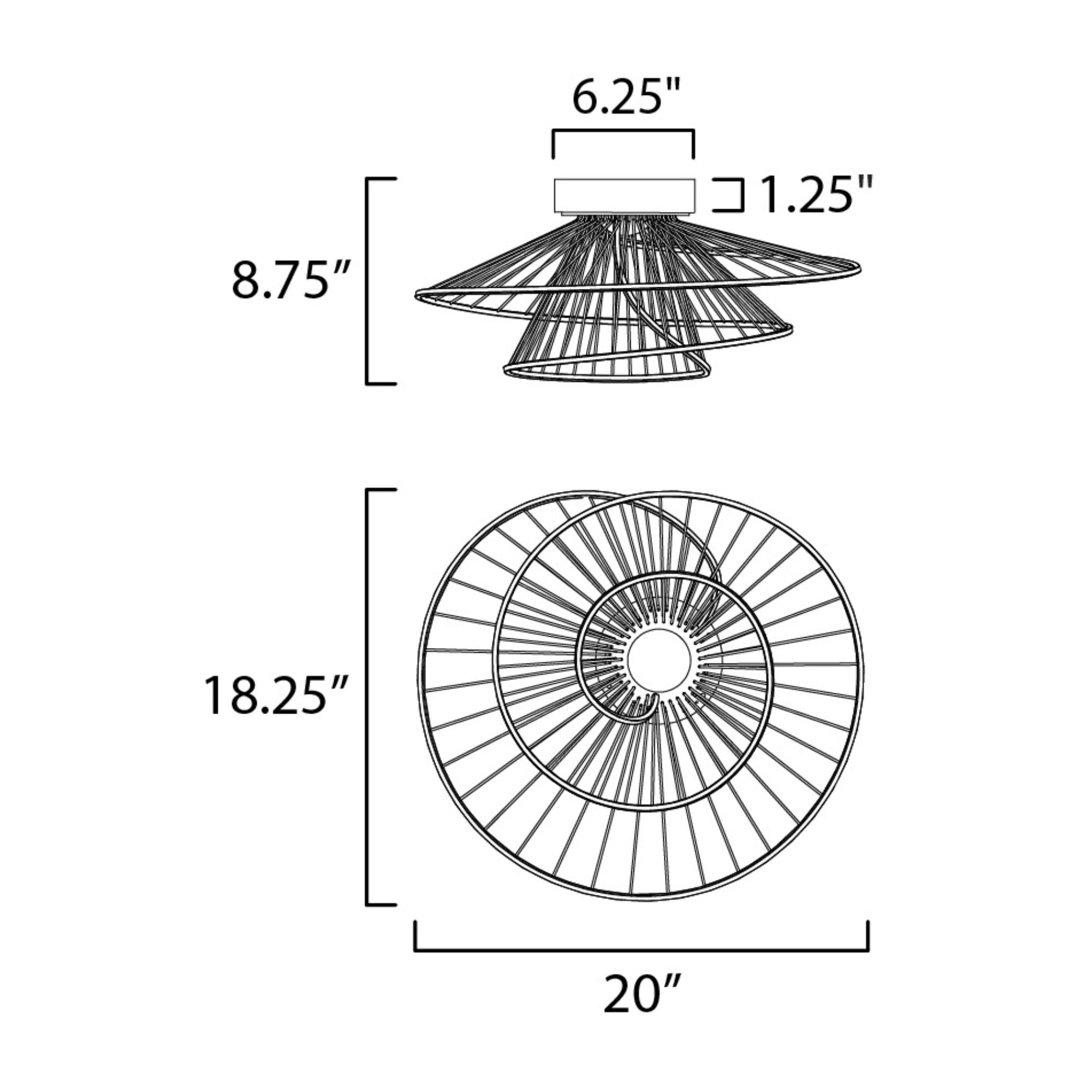 Zeta 20" LED Flush Mount, Matte White Finish