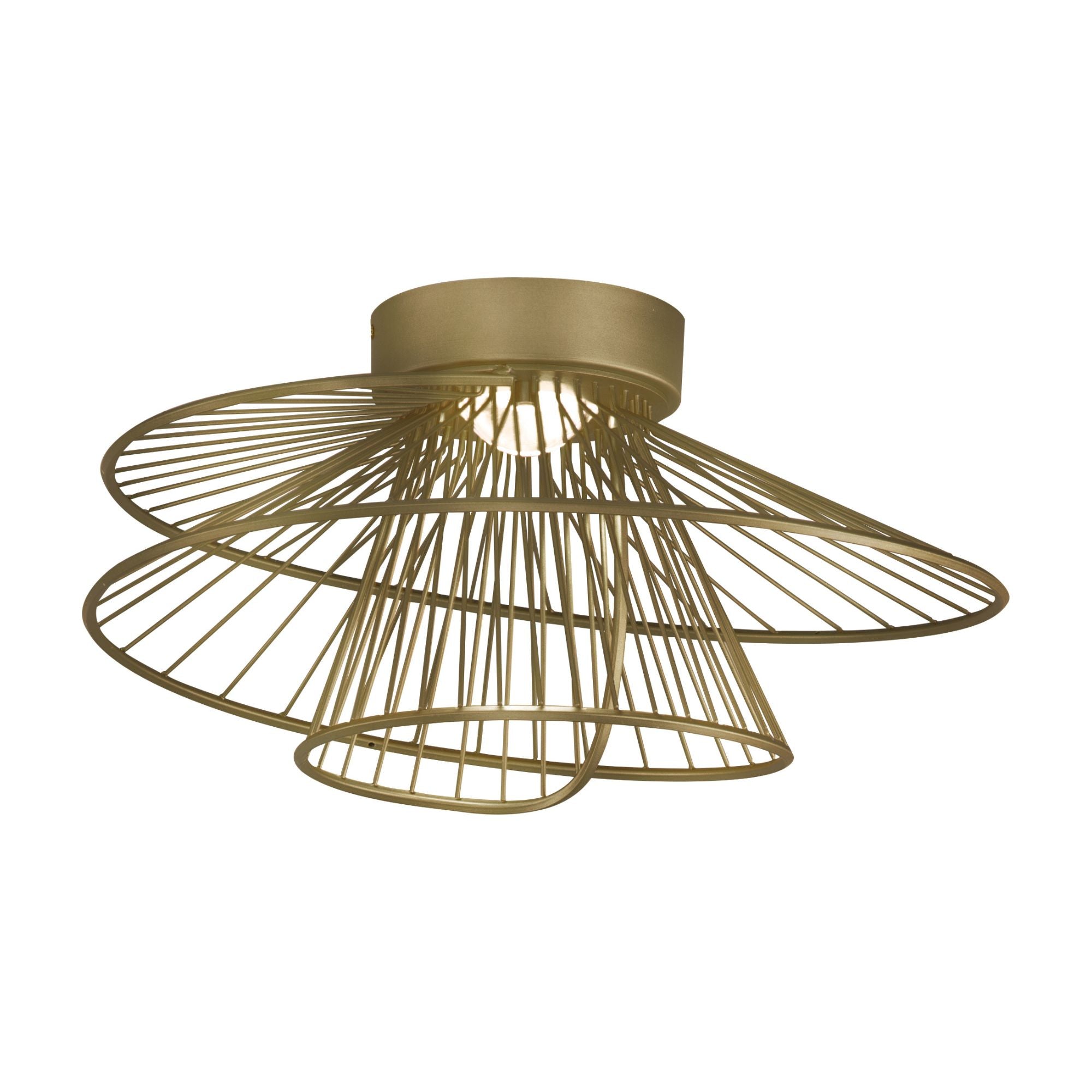 Zeta 20" LED Flush Mount, Natural Aged Brass Finish