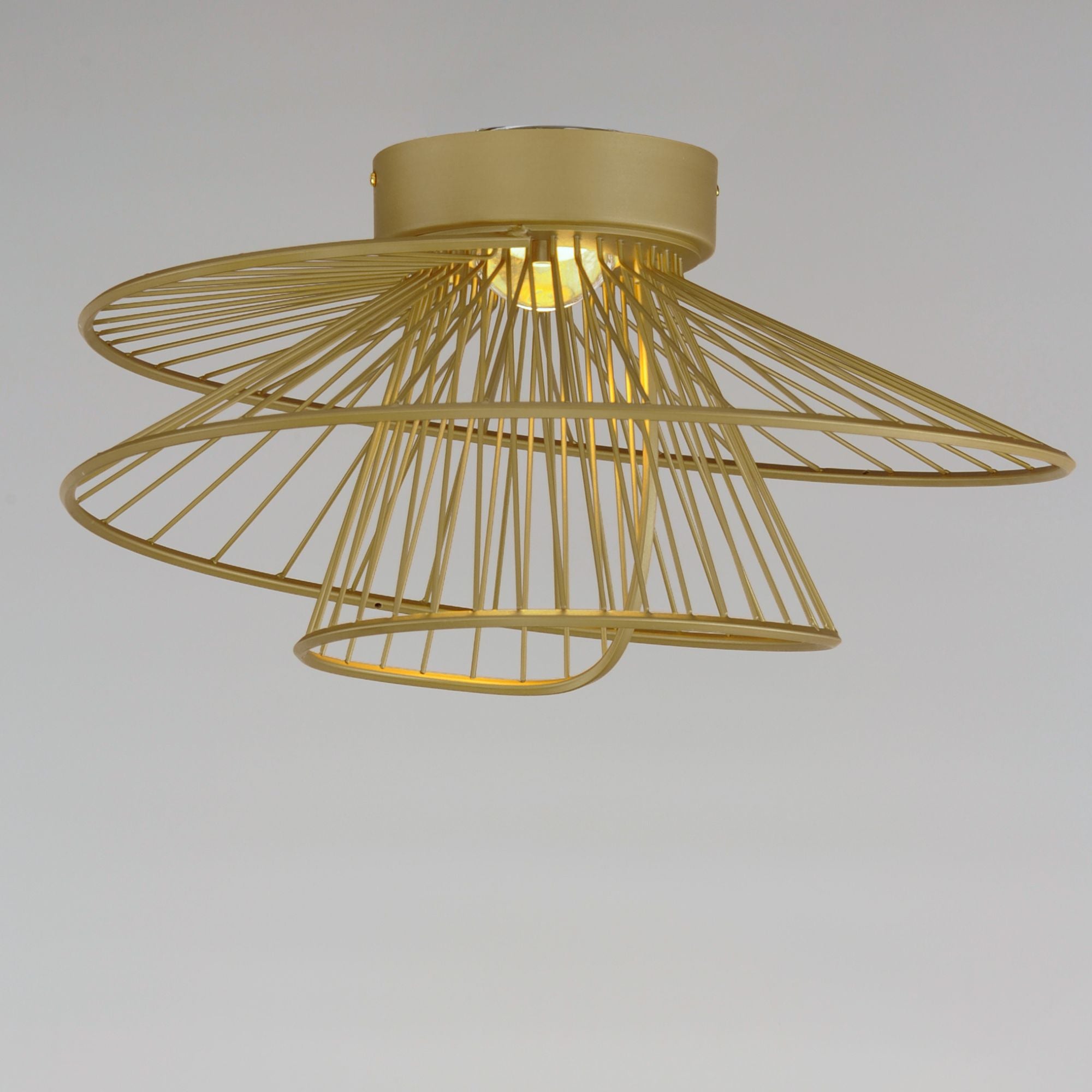 Zeta 20" LED Flush Mount, Natural Aged Brass Finish