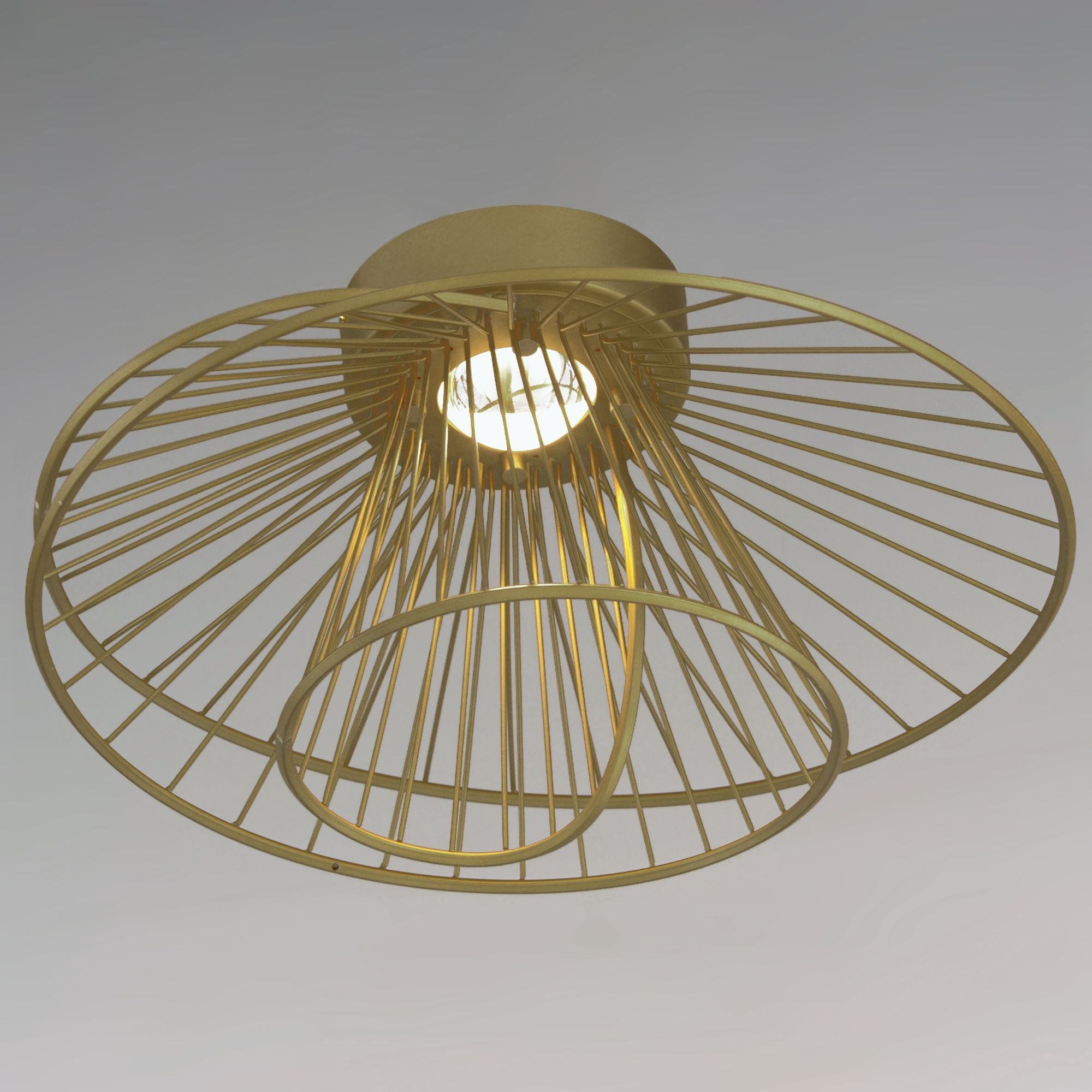 Zeta 20" LED Flush Mount, Natural Aged Brass Finish