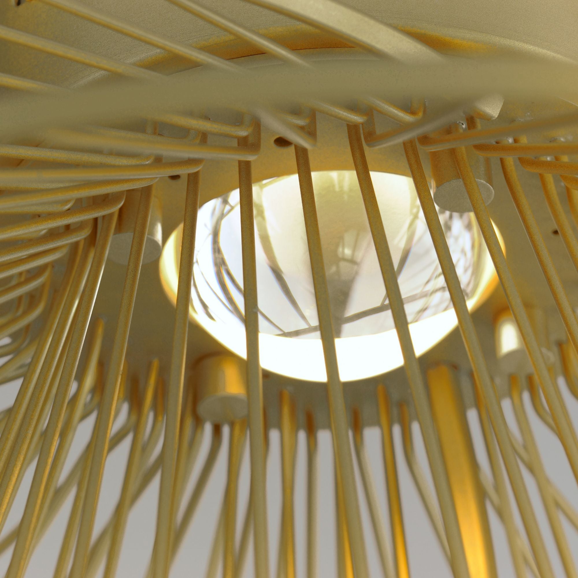 Zeta 20" LED Flush Mount, Natural Aged Brass Finish