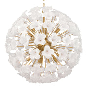 Metropolitan Bloome 30 in. 12-Light Pendant, Legacy Brass with White Swirl Glass Globes