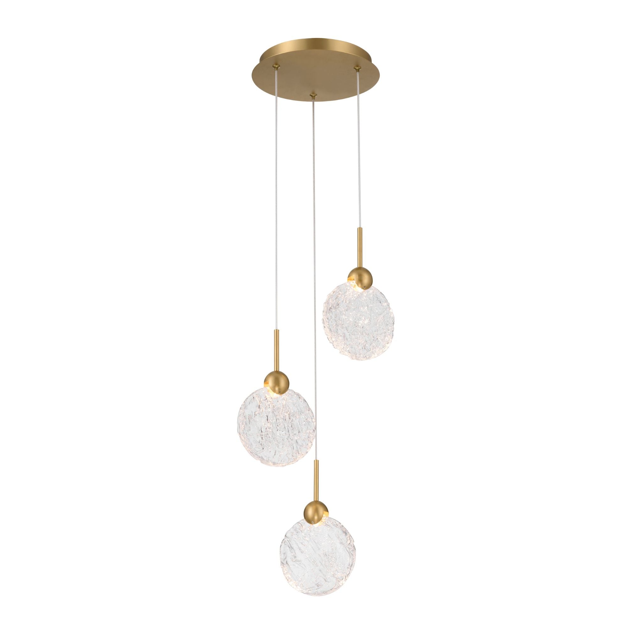 Metropolitan Briselle 10.25 in. Integrated LED Pendant, Legacy Brass with Clear Textured Glass