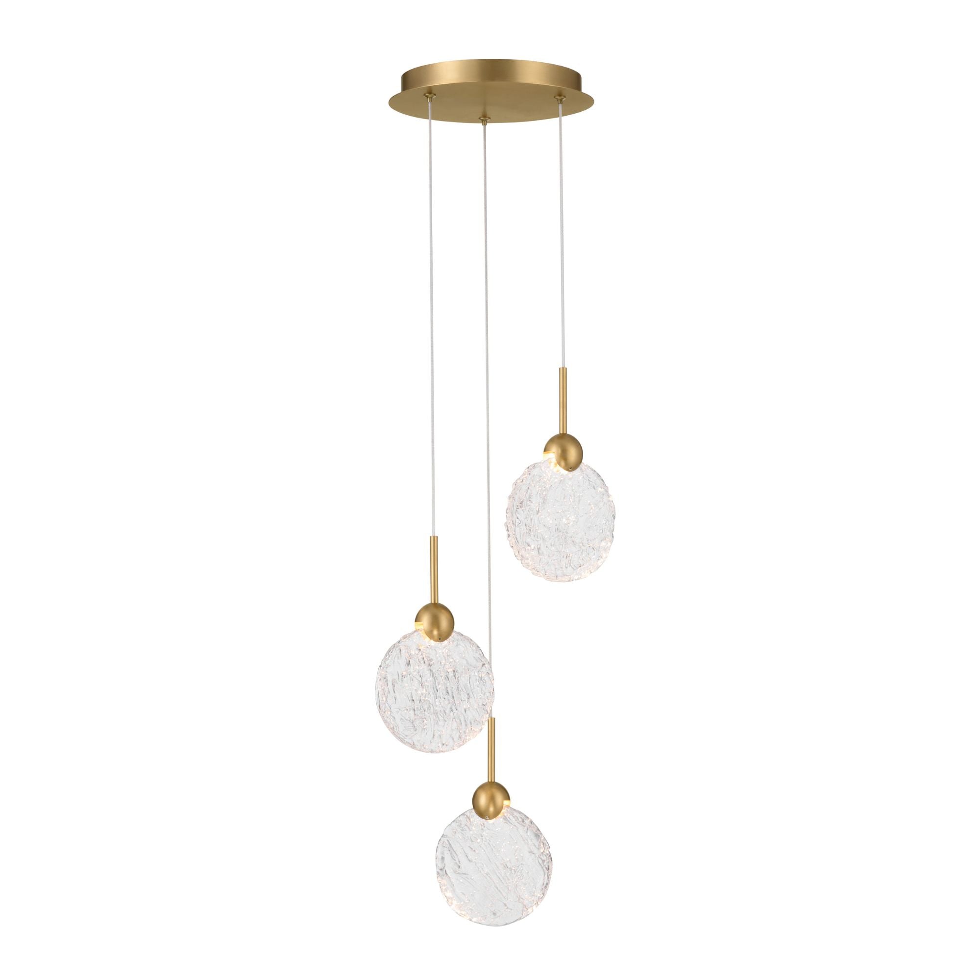 Metropolitan Briselle 10.25 in. Integrated LED Pendant, Legacy Brass with Clear Textured Glass