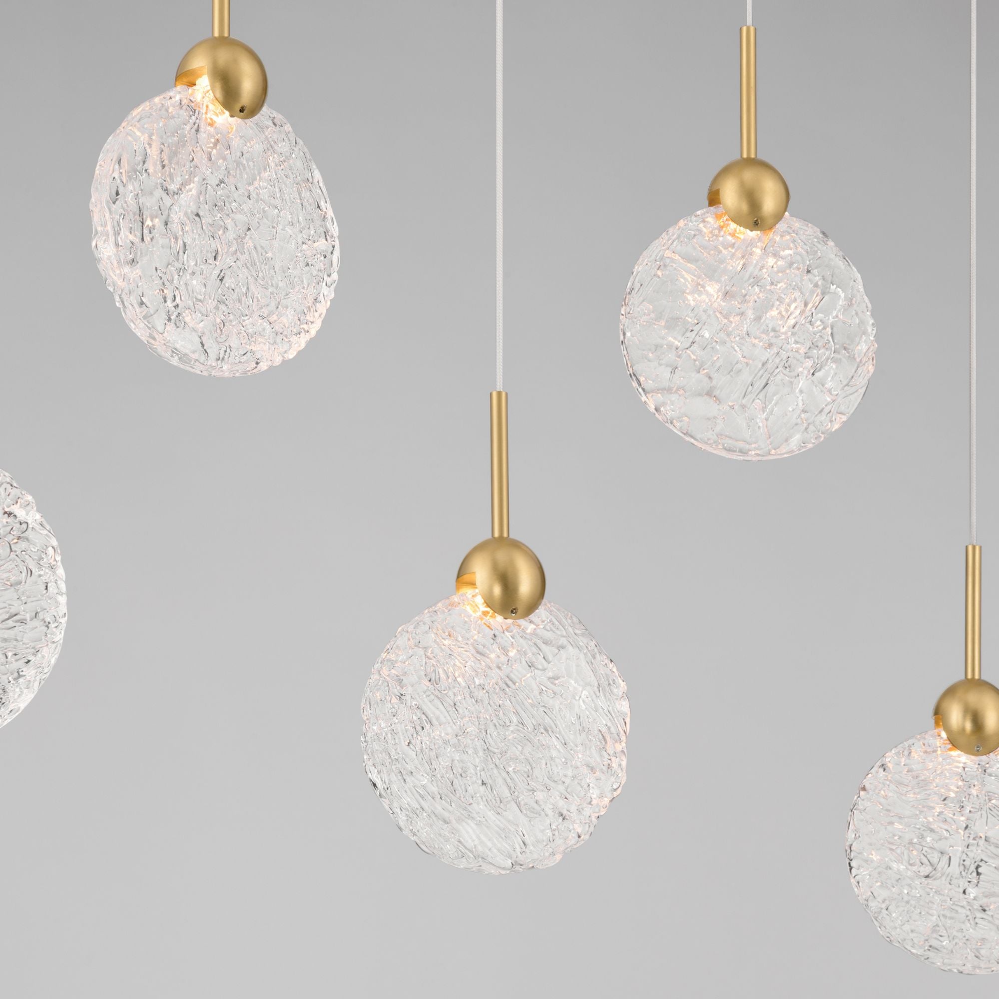 Metropolitan Briselle 47.25 in. LED Pendant, Legacy Brass with Clear Textured Glass