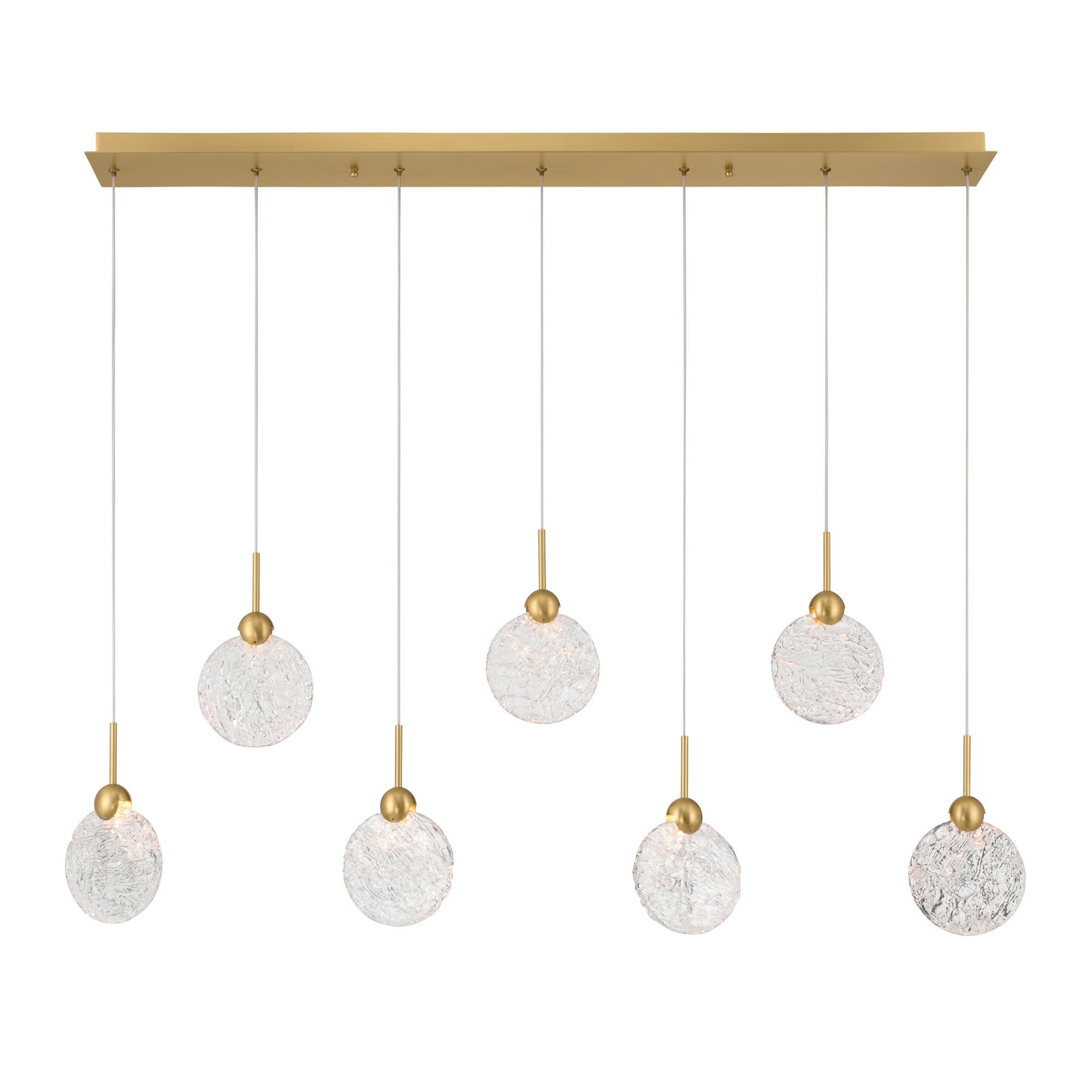 Metropolitan Briselle 47.25 in. LED Pendant, Legacy Brass with Clear Textured Glass
