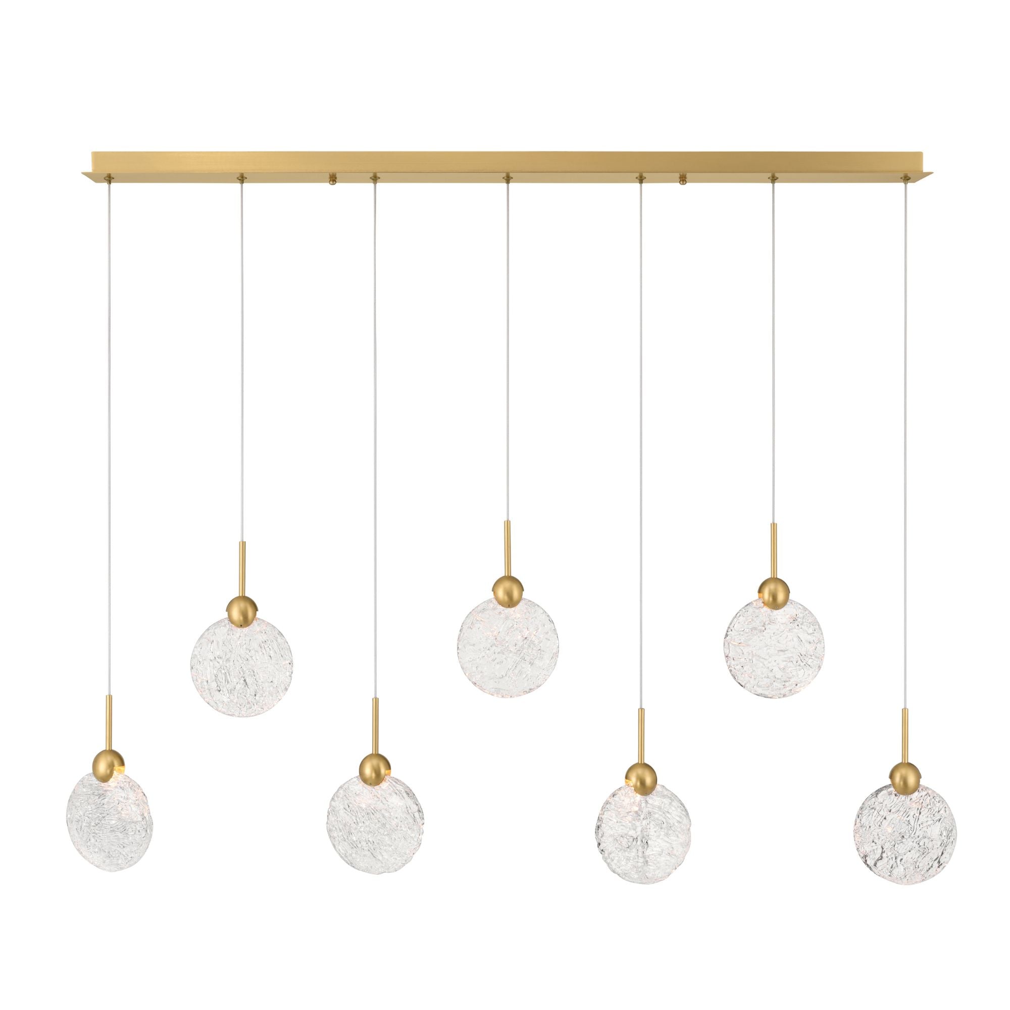 Metropolitan Briselle 47.25 in. LED Pendant, Legacy Brass with Clear Textured Glass