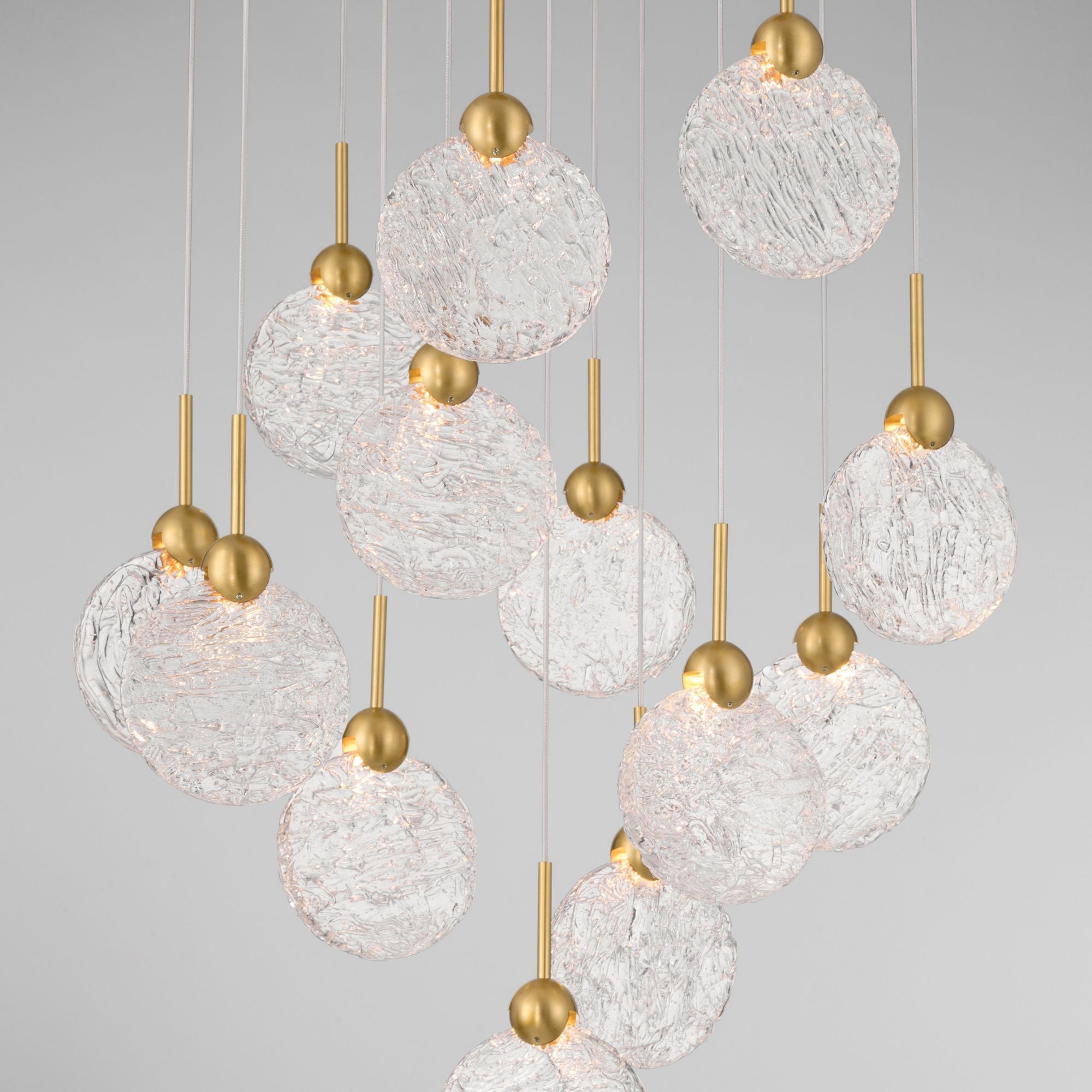 Metropolitan Briselle 24 in. LED Pendant, Legacy Brass with Clear Textured Glass
