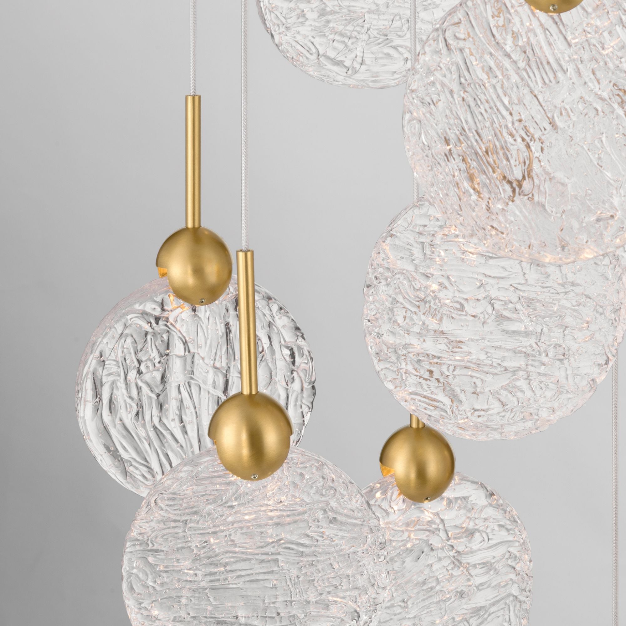 Metropolitan Briselle 24 in. LED Pendant, Legacy Brass with Clear Textured Glass