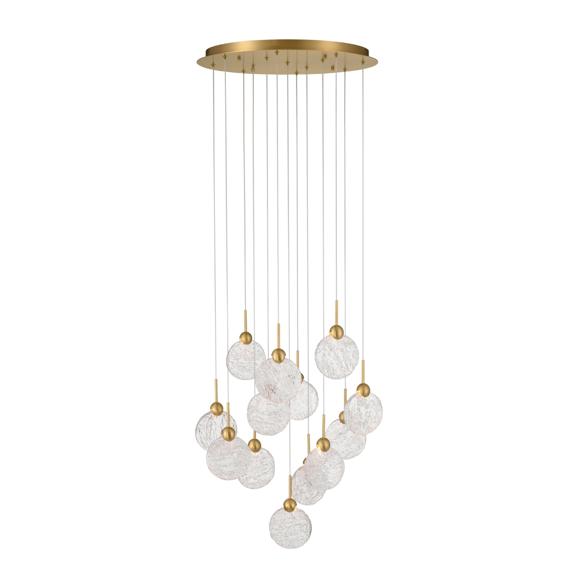 Metropolitan Briselle 24 in. LED Pendant, Legacy Brass with Clear Textured Glass