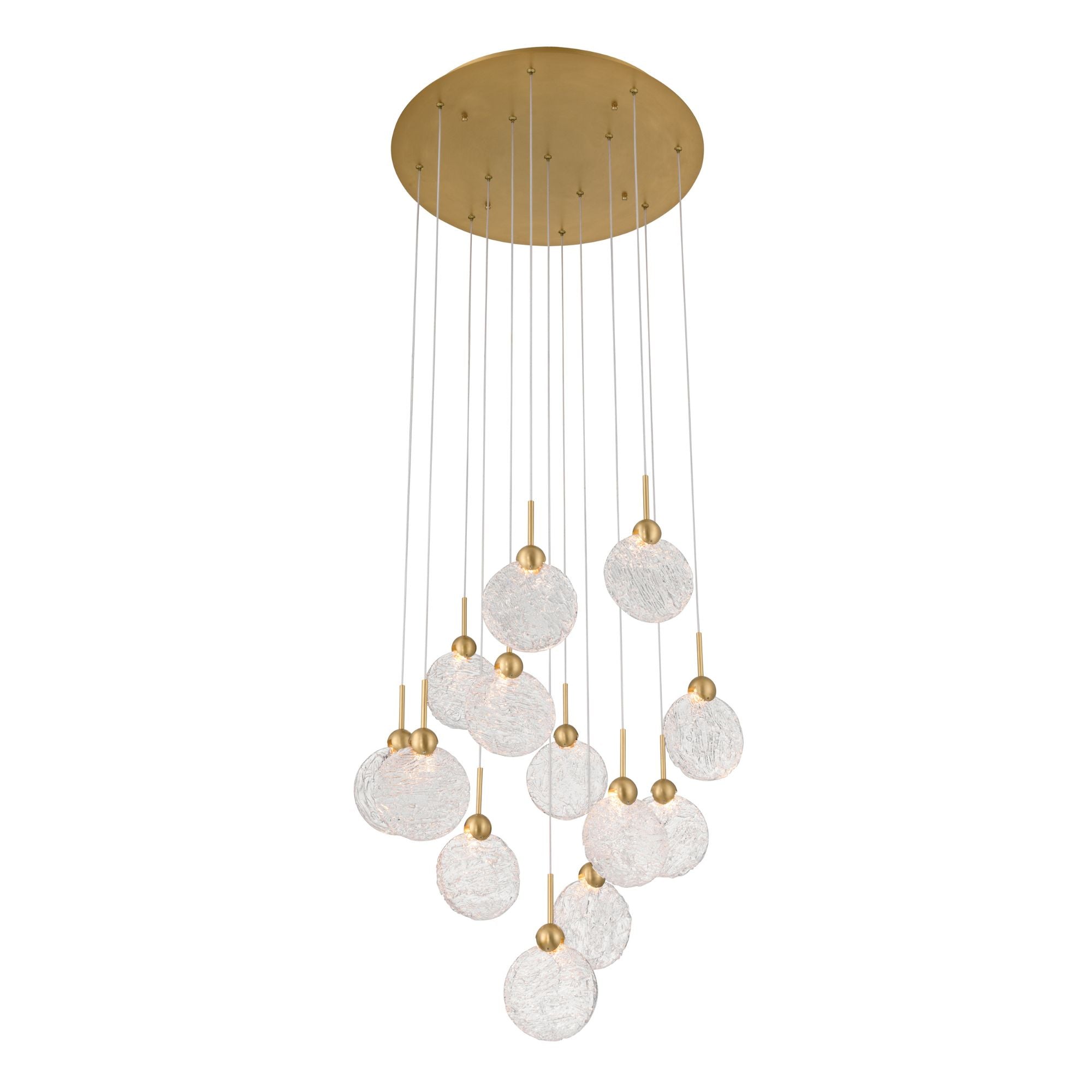 Metropolitan Briselle 24 in. LED Pendant, Legacy Brass with Clear Textured Glass