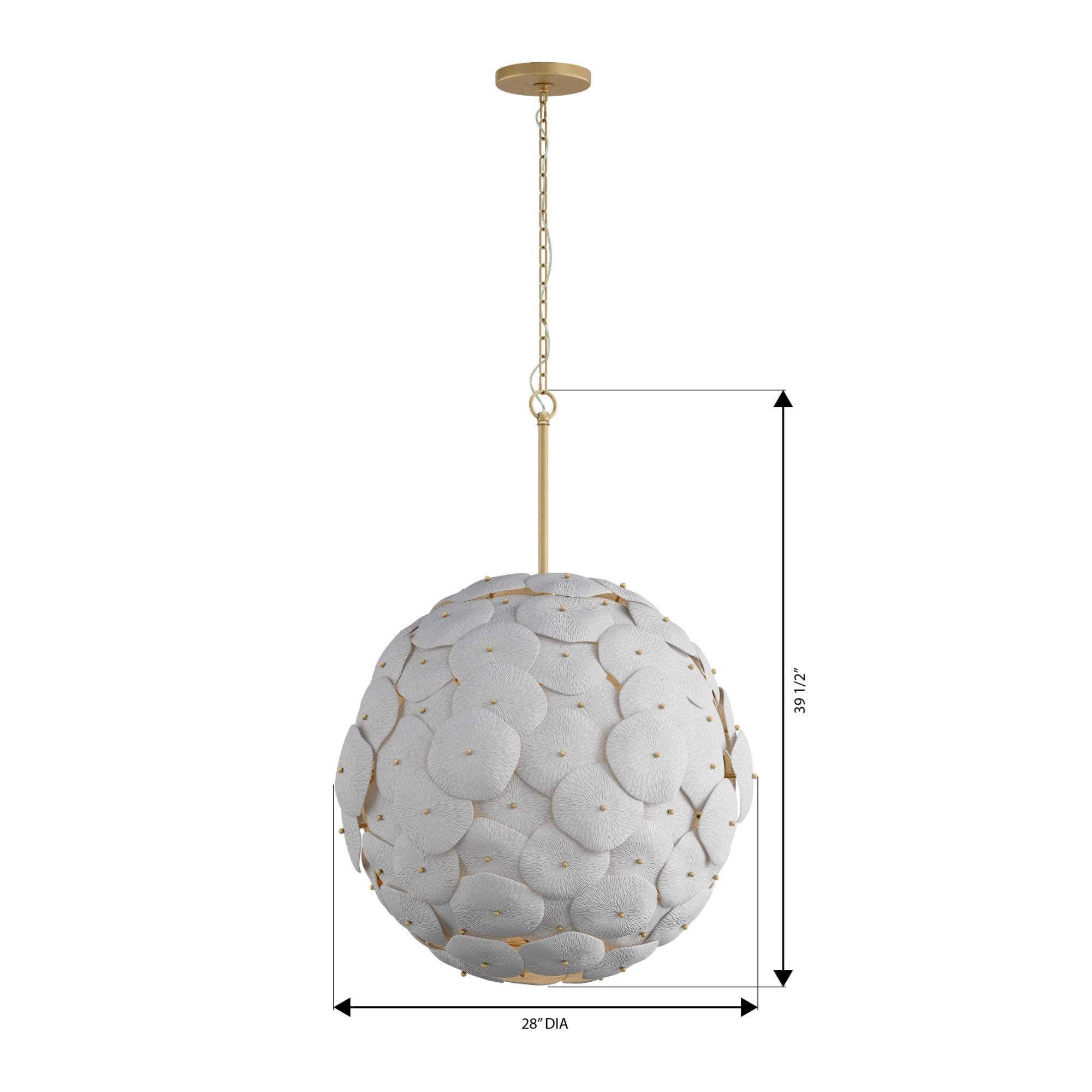 Metropolitan Coastlyn 28 in. 7-Light Pendant, Legacy Brass & White