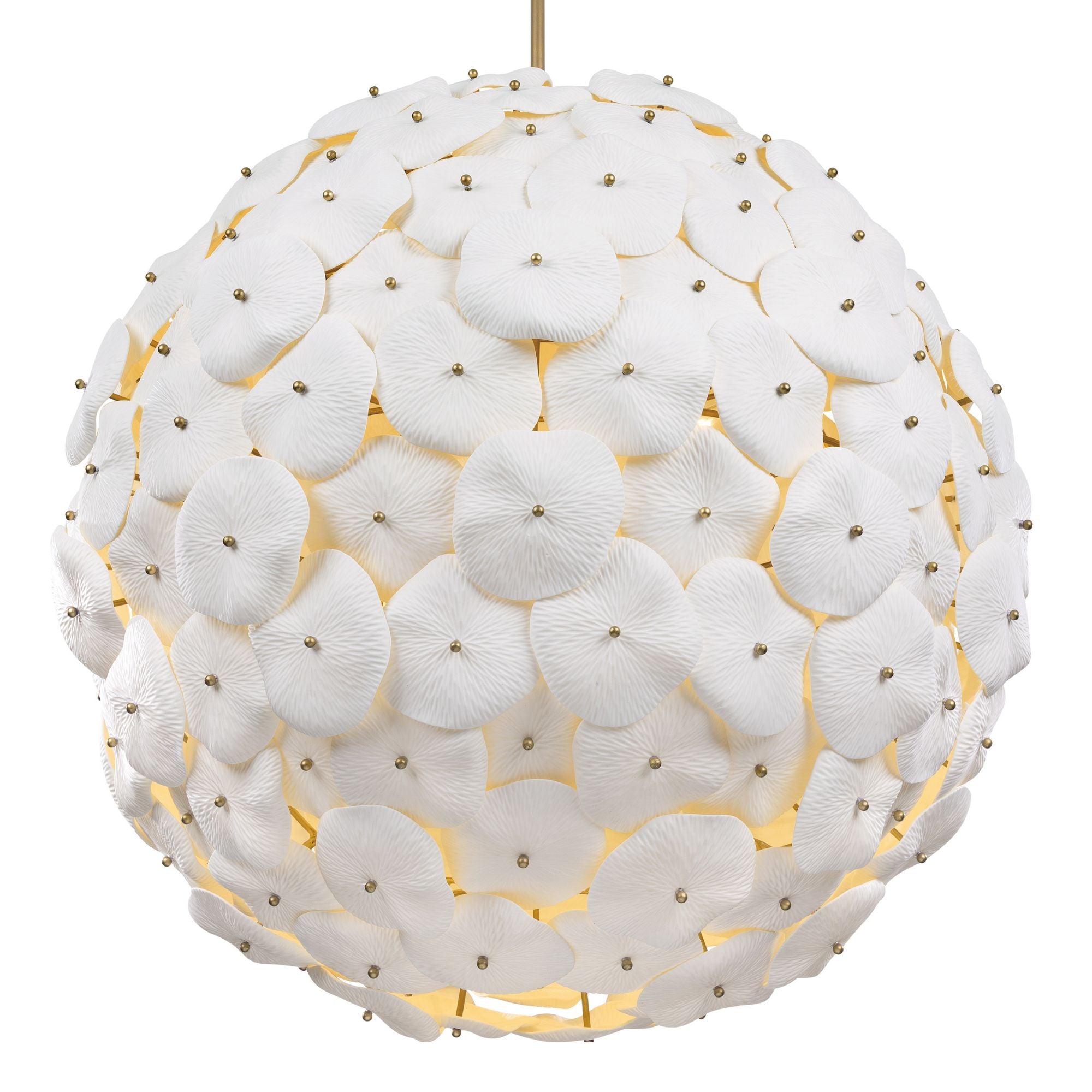 Metropolitan Coastlyn 36.75 in. 9-Light Pendant, Legacy Brass & White