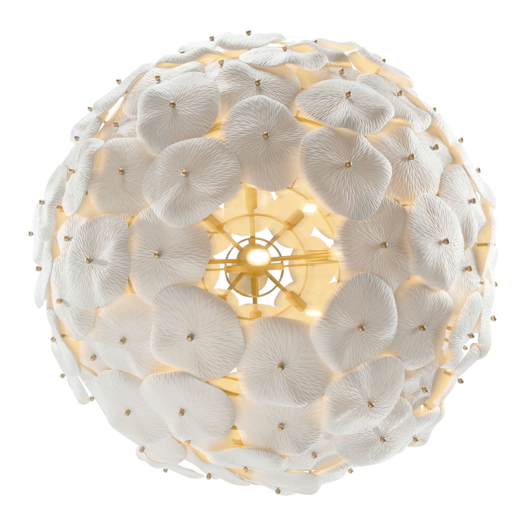 Metropolitan Coastlyn 36.75 in. 9-Light Pendant, Legacy Brass & White