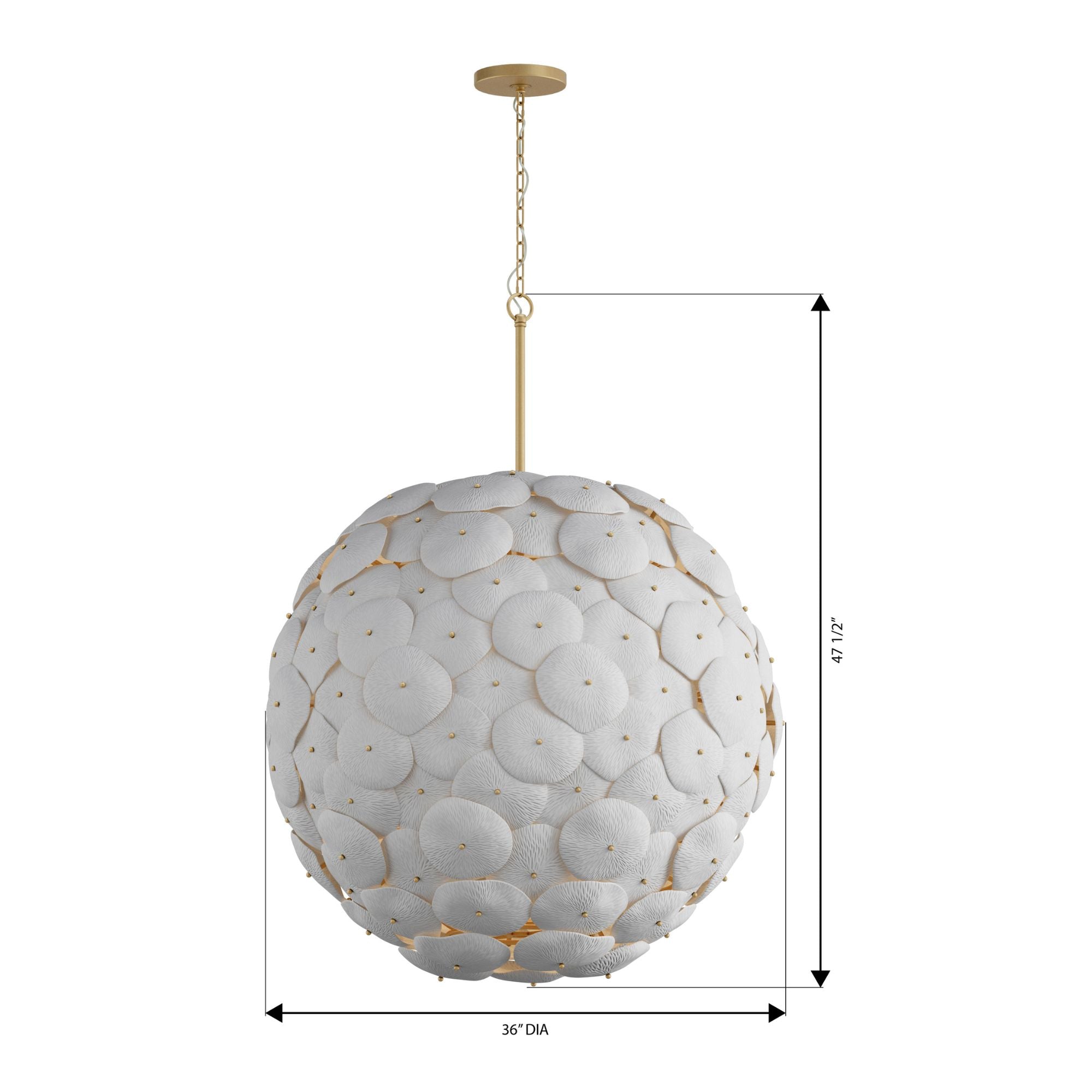Metropolitan Coastlyn 36.75 in. 9-Light Pendant, Legacy Brass & White
