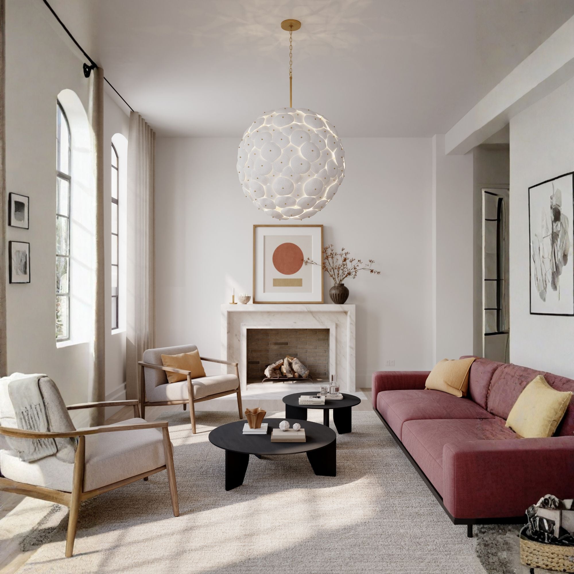 Metropolitan Coastlyn Pendant, Legacy Brass & White