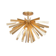 Confluence 20" 6-Light Semi-Flush Mount, Piastra Gold Finish