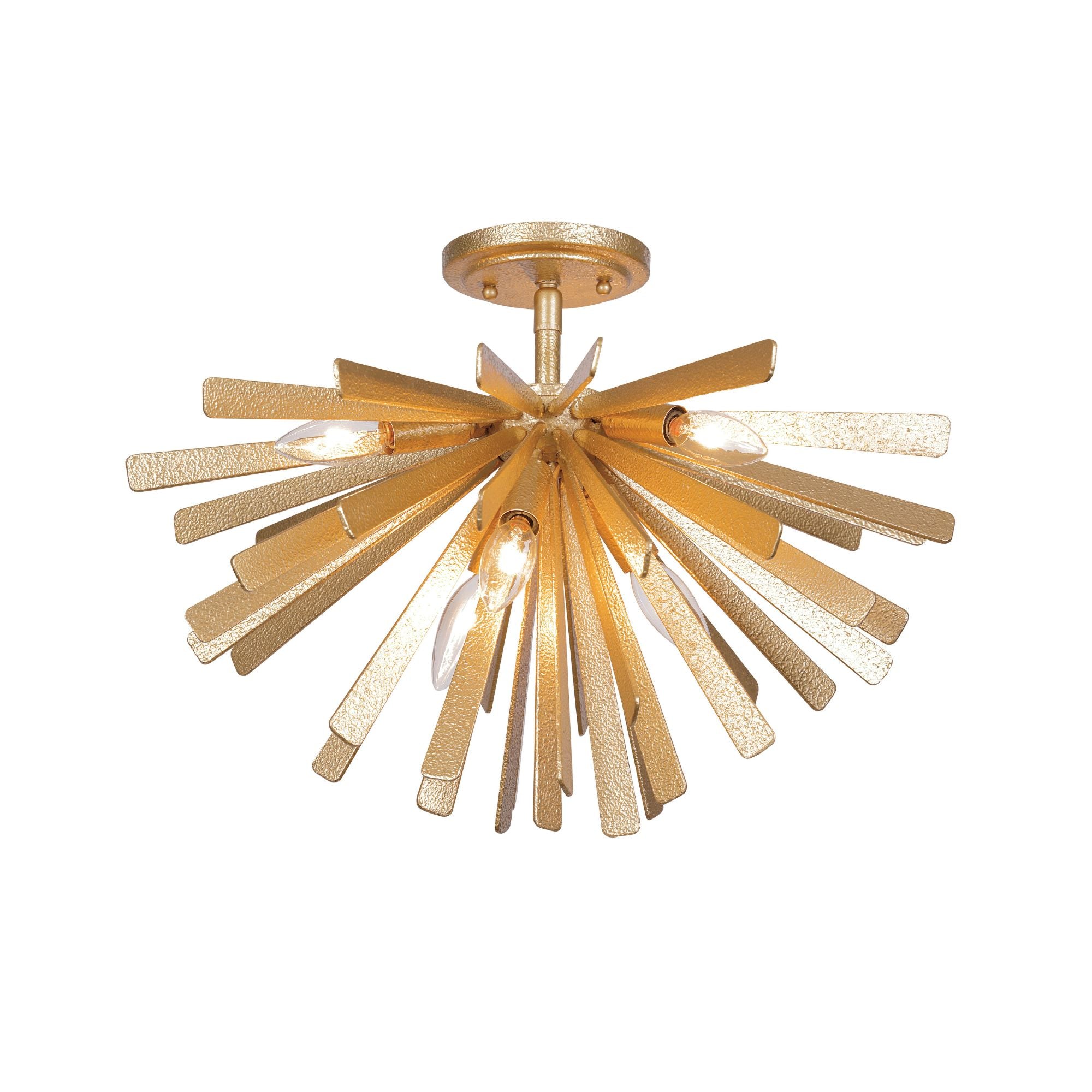 Confluence 20" 6-Light Semi-Flush Mount, Piastra Gold Finish
