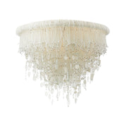 Crystal Reign 31" 6-Light Flush Mount, Polished Nickel Finish