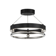Grande Illusion 13" LED Semi-Flush Mount, Coal & Polished Nickel Highlights