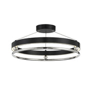 Grande Illusion 21" LED Semi-Flush Mount, Coal & Polished Nickel Highlights