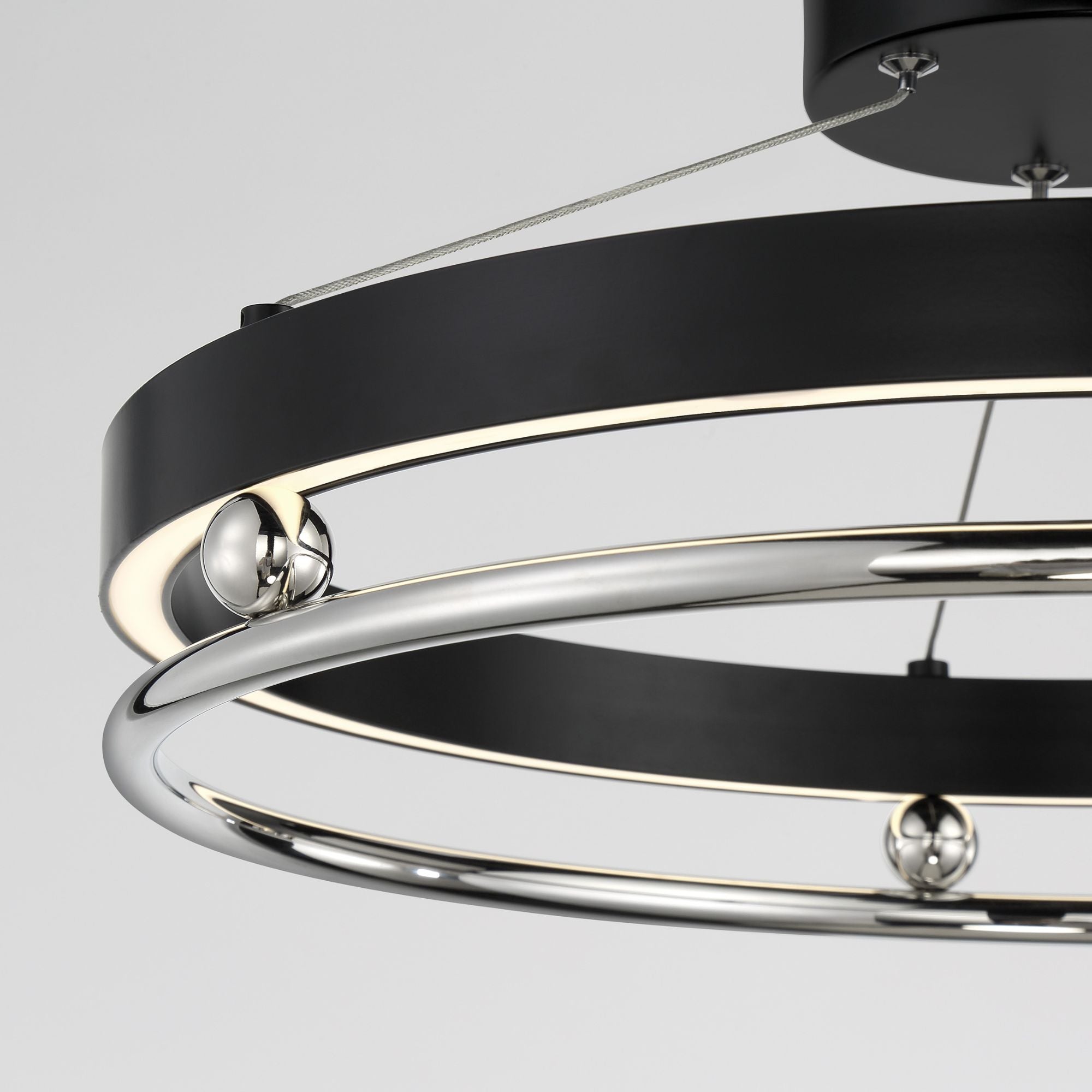 Grande Illusion 21" LED Semi-Flush Mount, Coal & Polished Nickel Highlights
