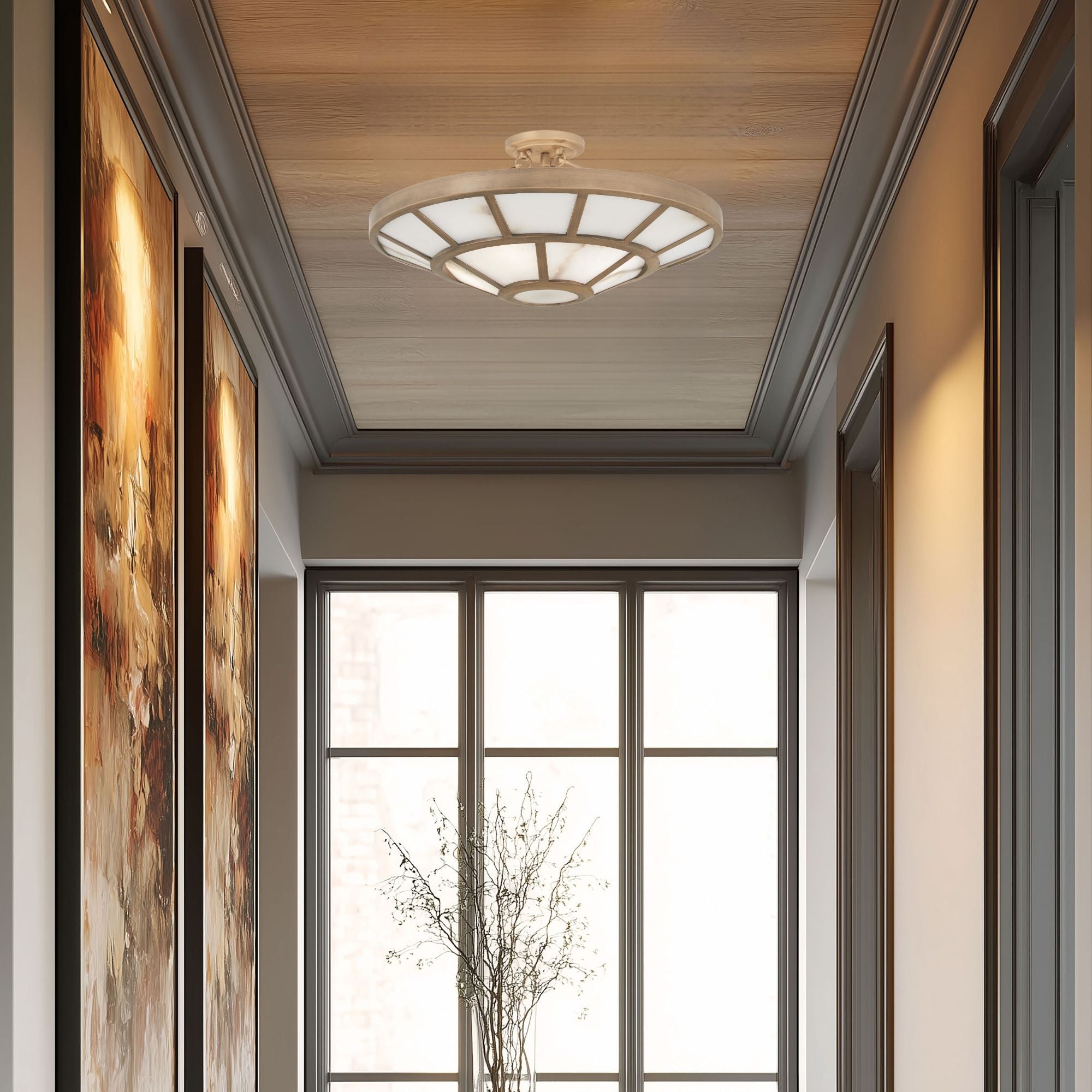 Istria 22" 4-Light Semi-Flush Mount, Ashen Gold Finish
