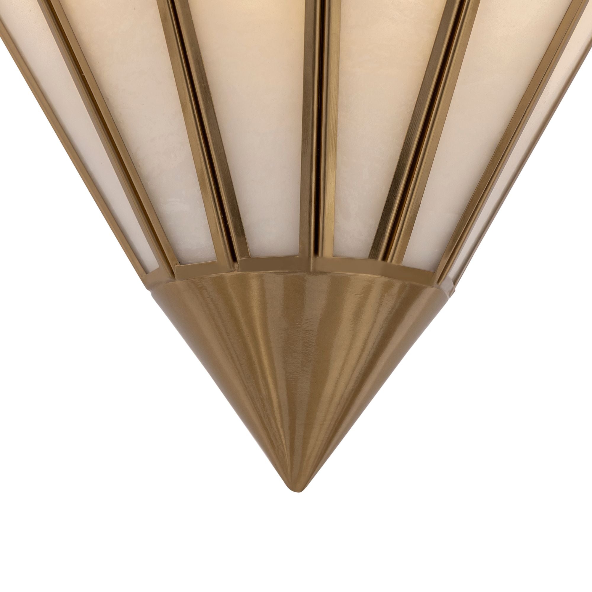 Metropolitan Jaxen 34.5 in. 5-Light Pendant, Legacy Brass with White Handmade Art Glass