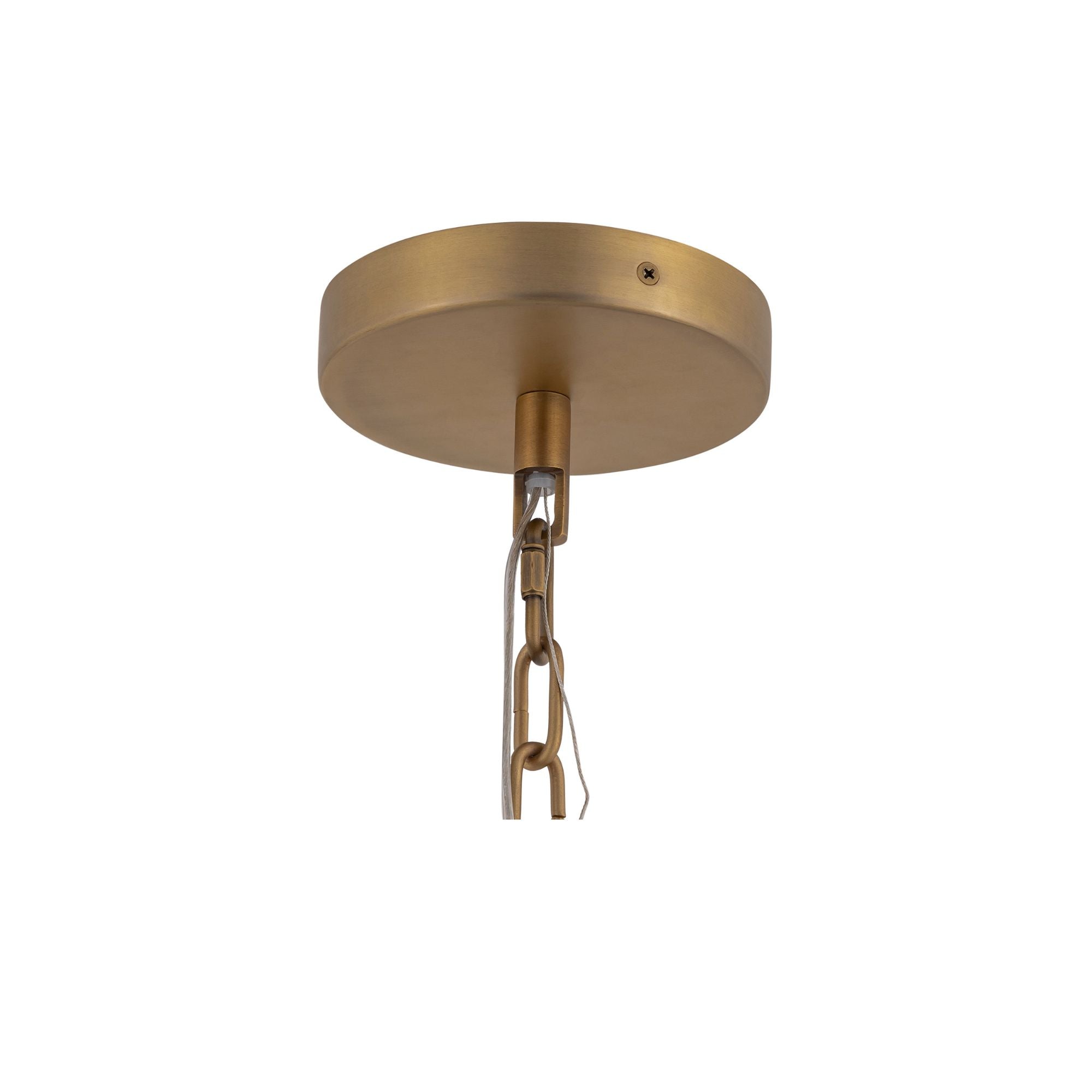 Metropolitan Jaxen 34.5 in. 5-Light Pendant, Legacy Brass with White Handmade Art Glass